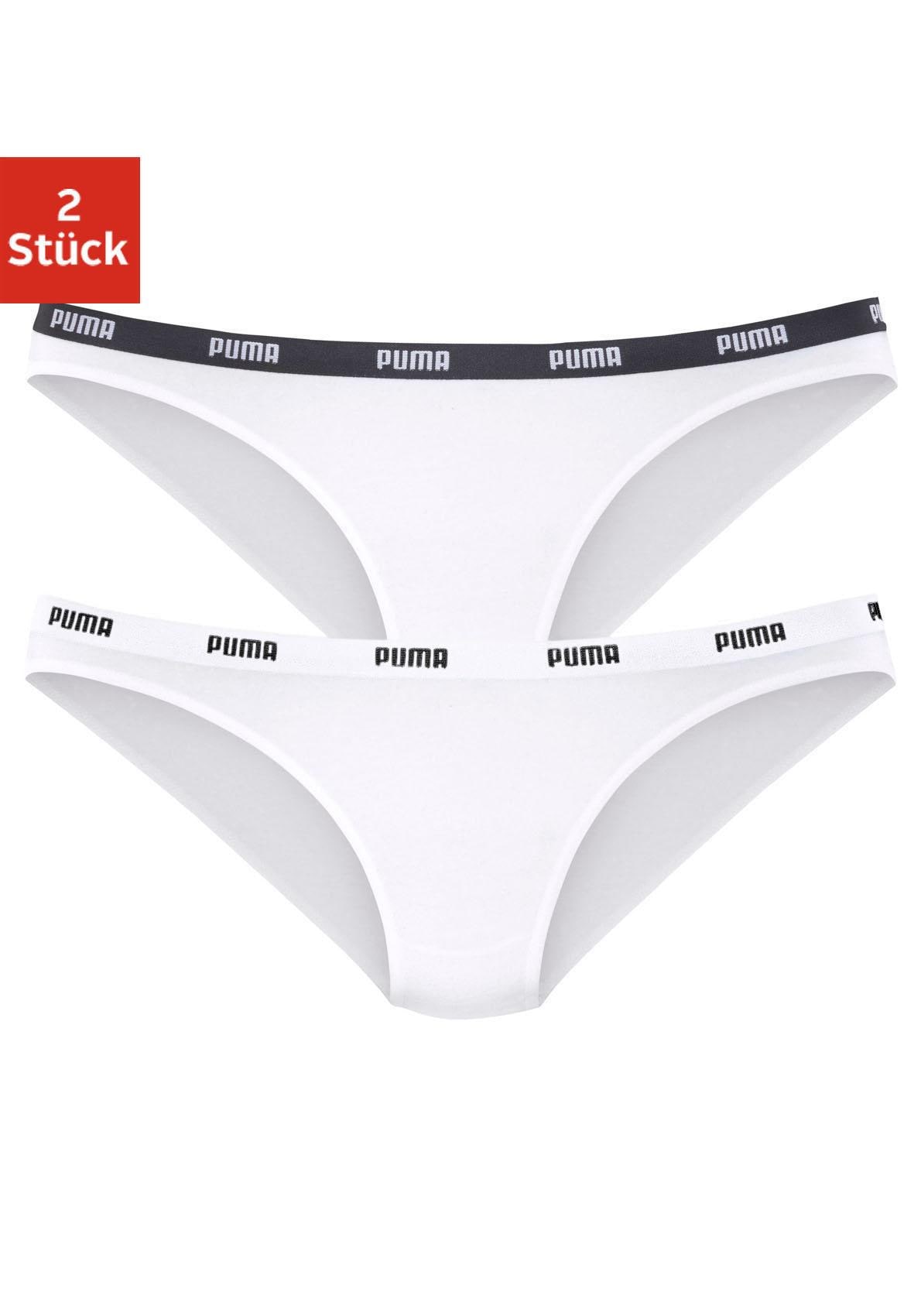 Logo-Webbündchen Bikinislip | »Iconic«, PUMA 2 schmalem bestellen BAUR mit St.), (Packung,