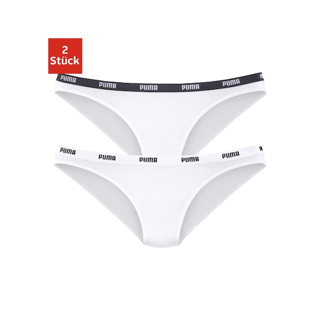 PUMA Bikinislip »Iconic«, (Packung, 2 St.), mit schmalem Logo-Webbündchen  bestellen | BAUR