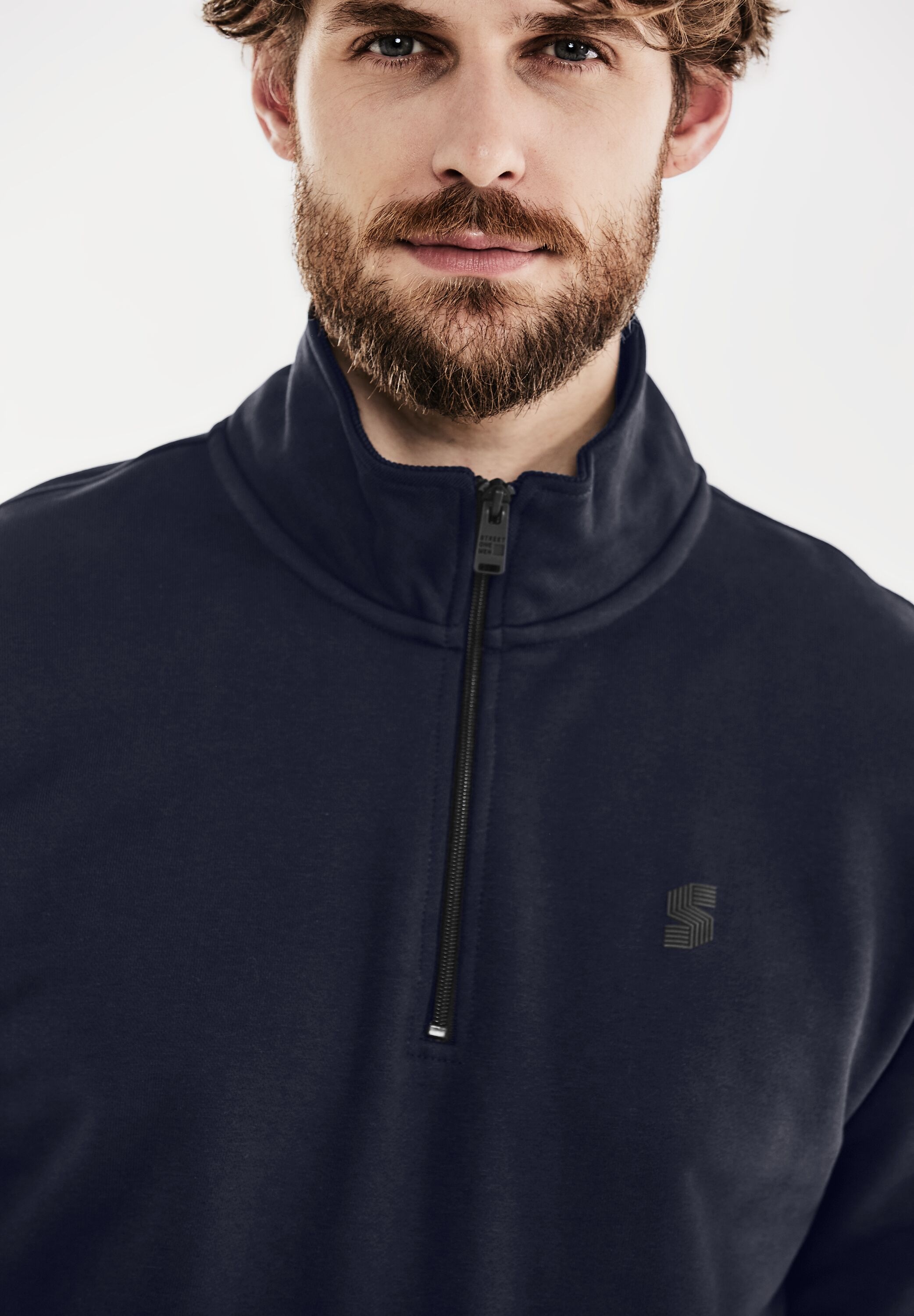 STREET ONE MEN Sweatshirt, mit Stehkragen