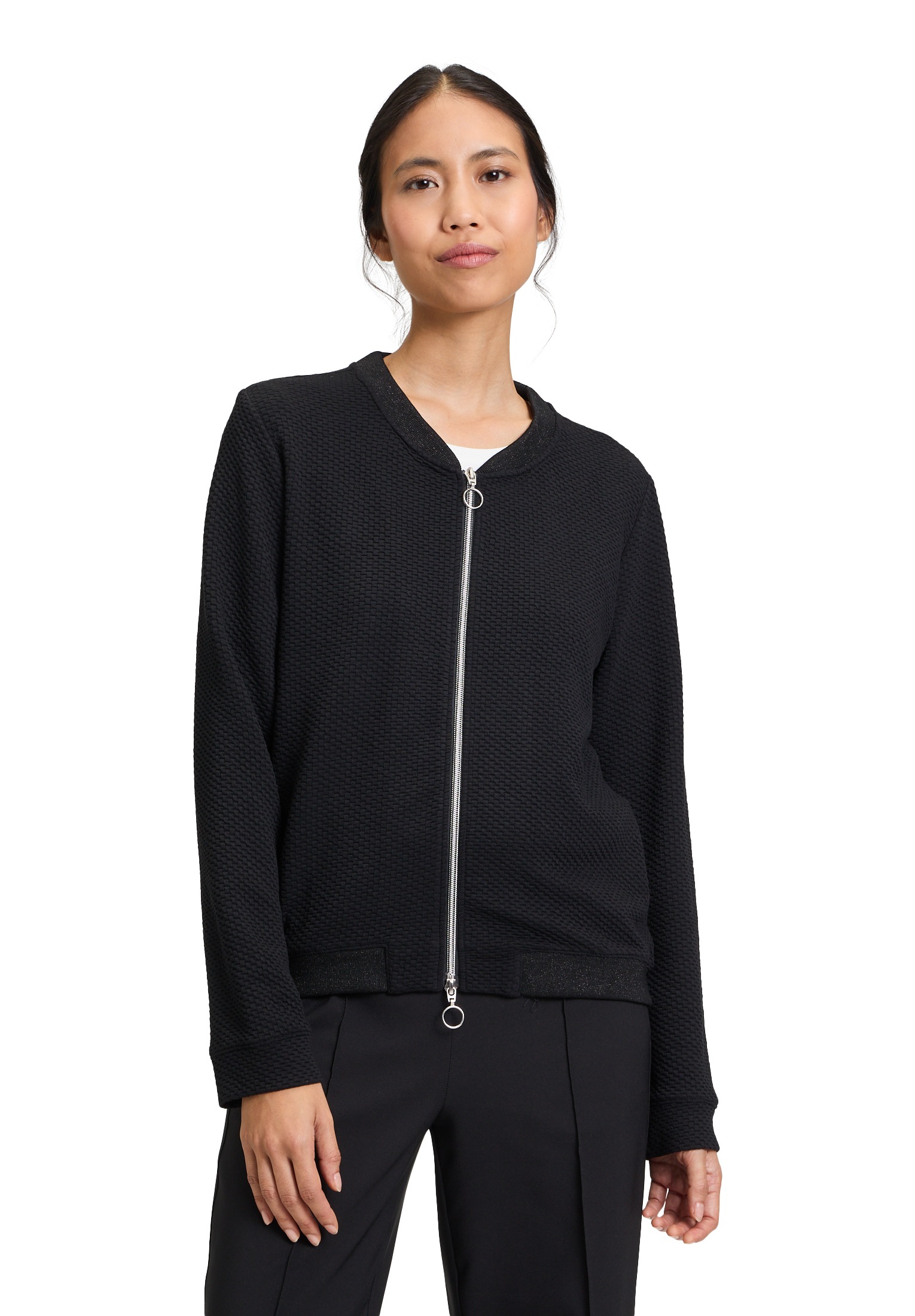 Betty Barclay Sweatjacke "Betty Barclay Sweatjacke mit Rippbündchen", Material