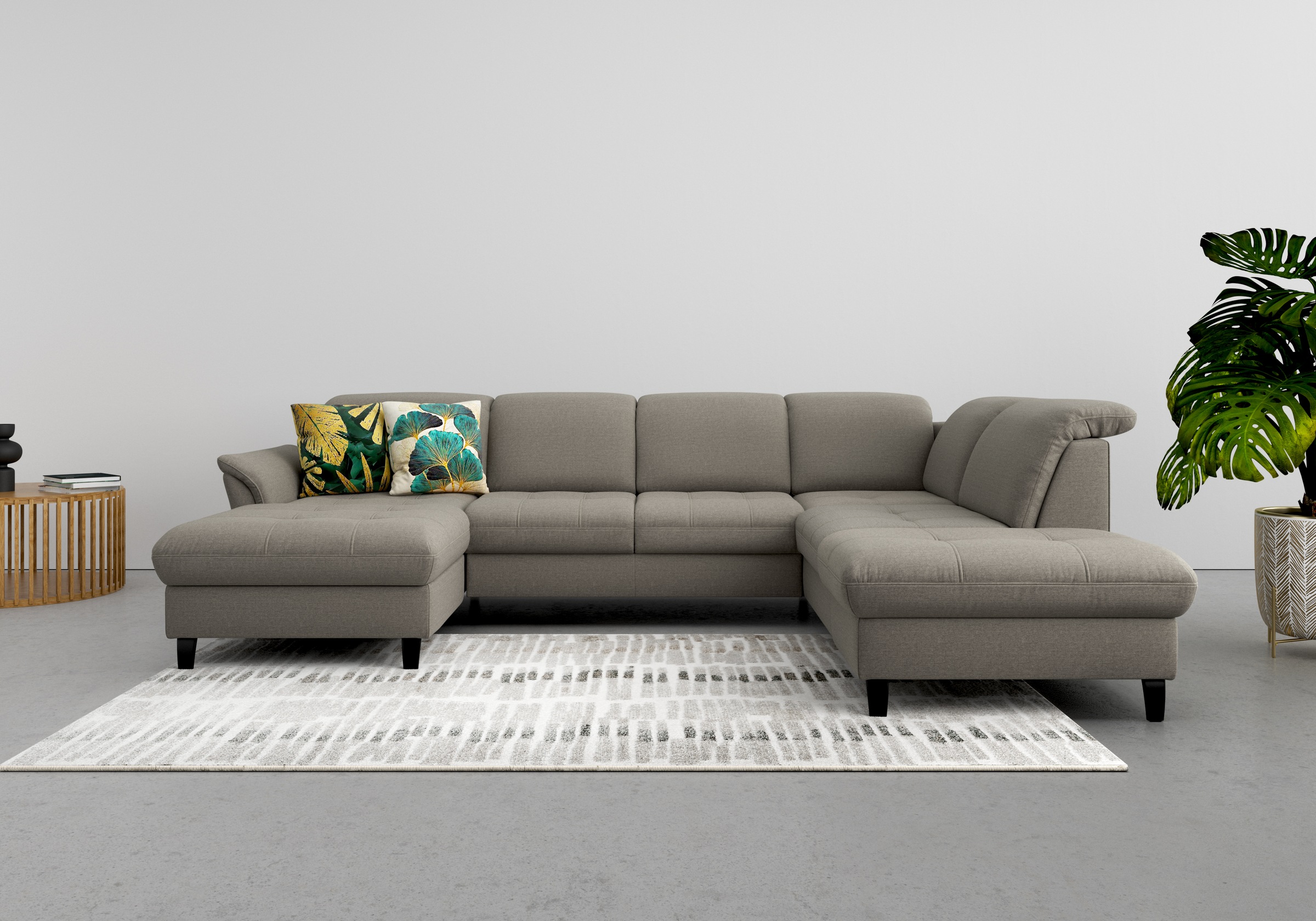 sit&more Wohnlandschaft "Maggiore U-Form" wahlweise mit Kopfteilverstellung, Schlaffunktion und Stauraum