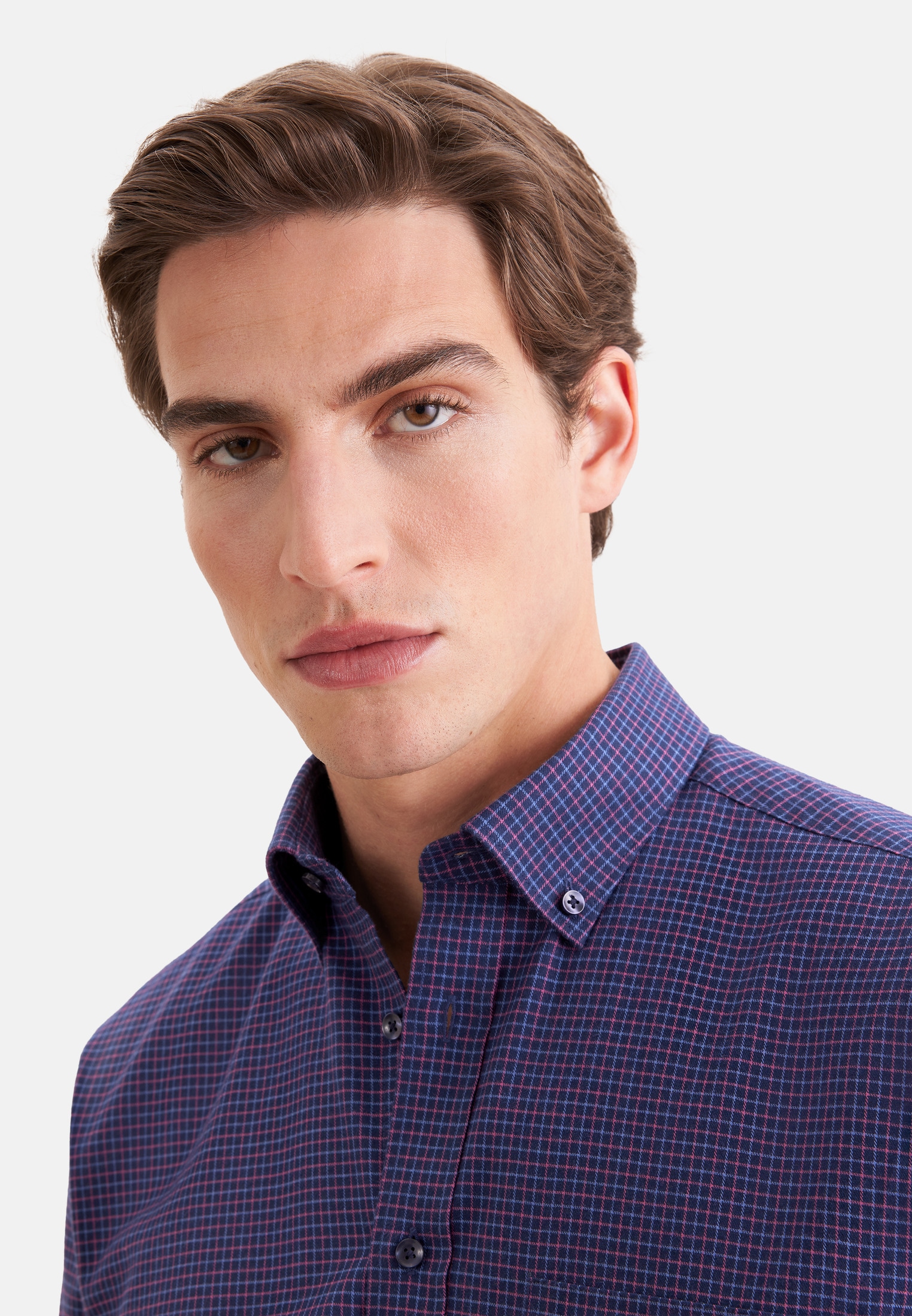 seidensticker Flanellhemd »Schwarze Rose« Regular 1/1 Button-Down-Kragen Karo