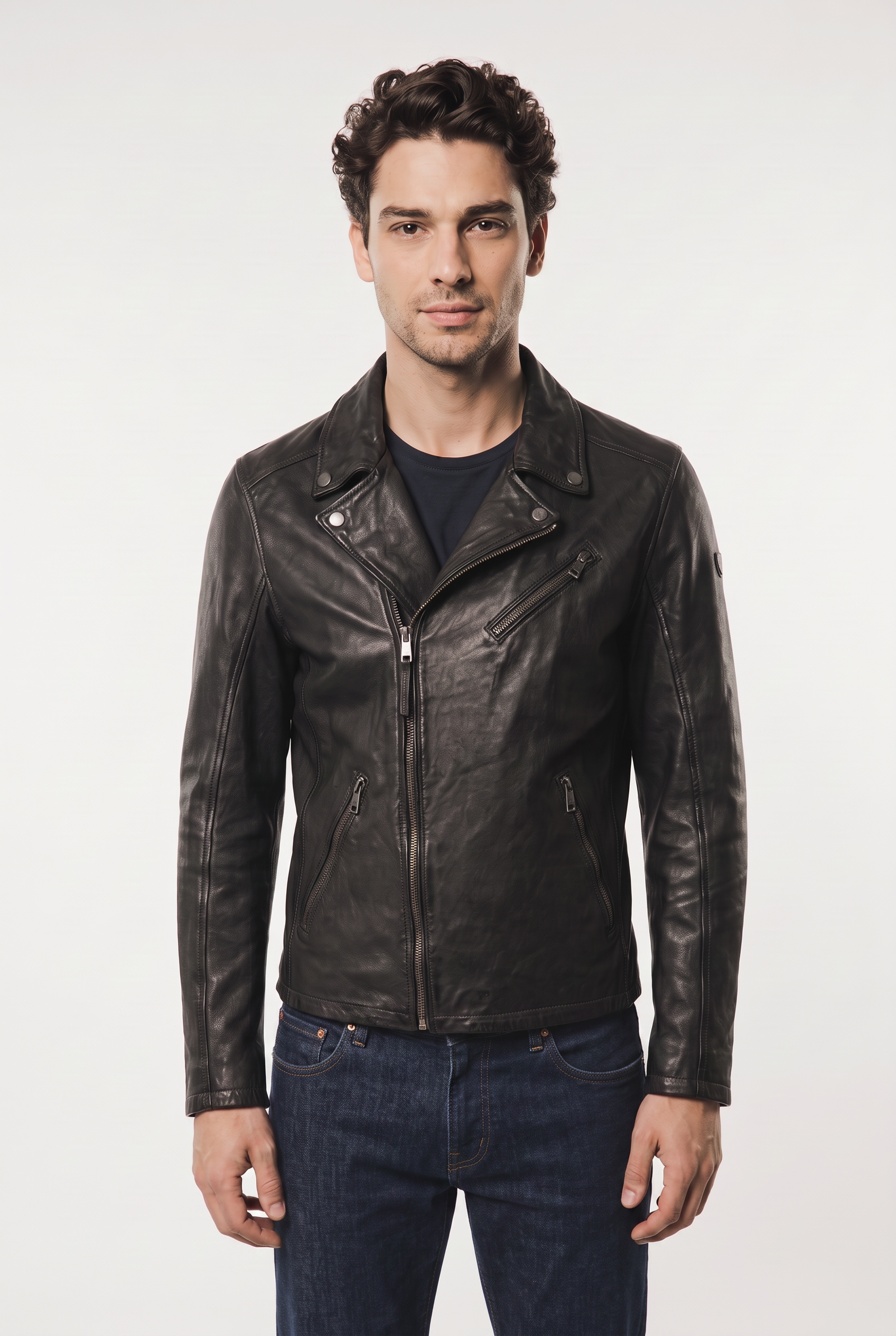 Mauritius Lederjacke "MMTydian" mit Reverskragen, Regular Fit