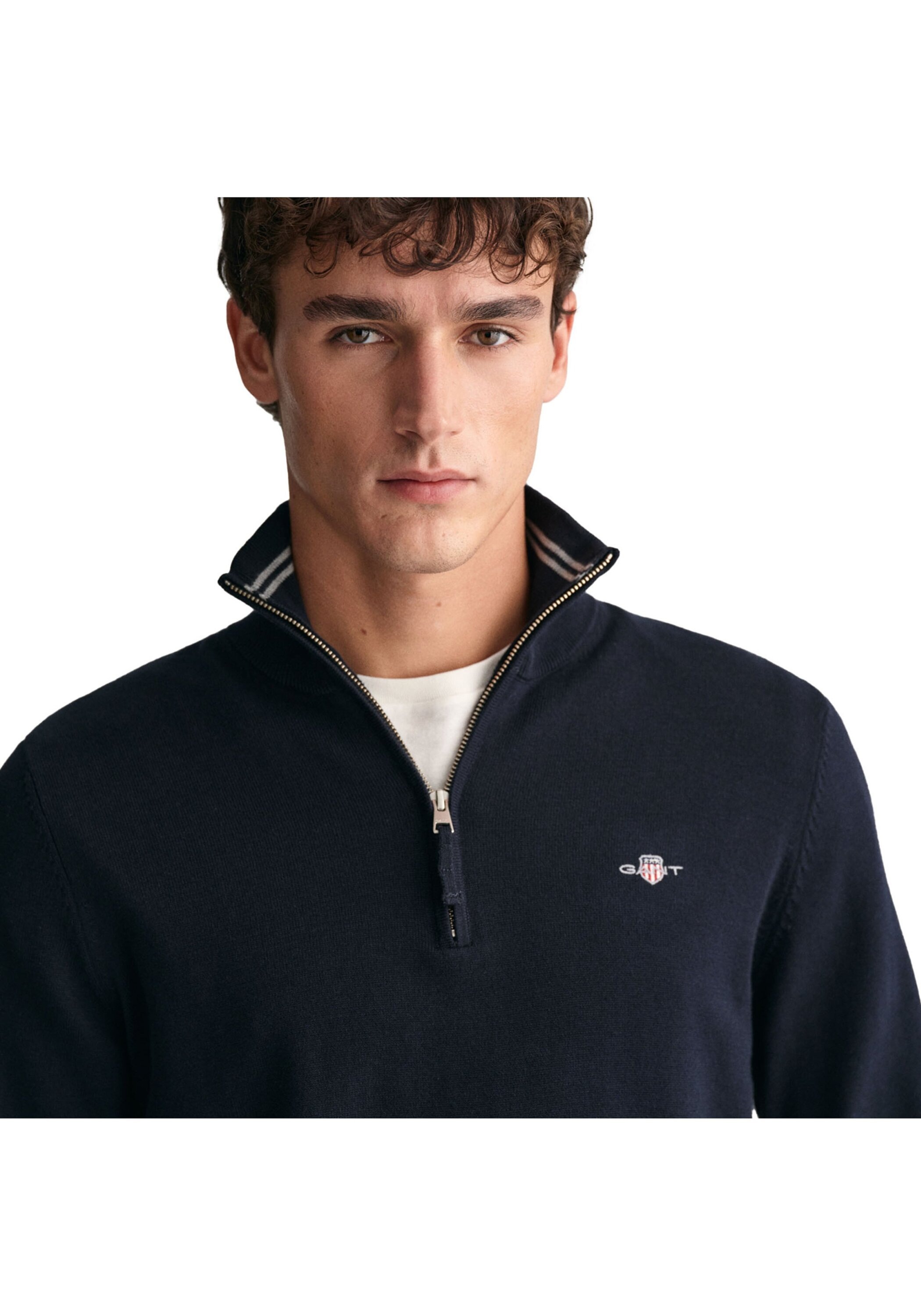 GANT Classic Cotton Half Zip Strickpullover Blau 5XL 3