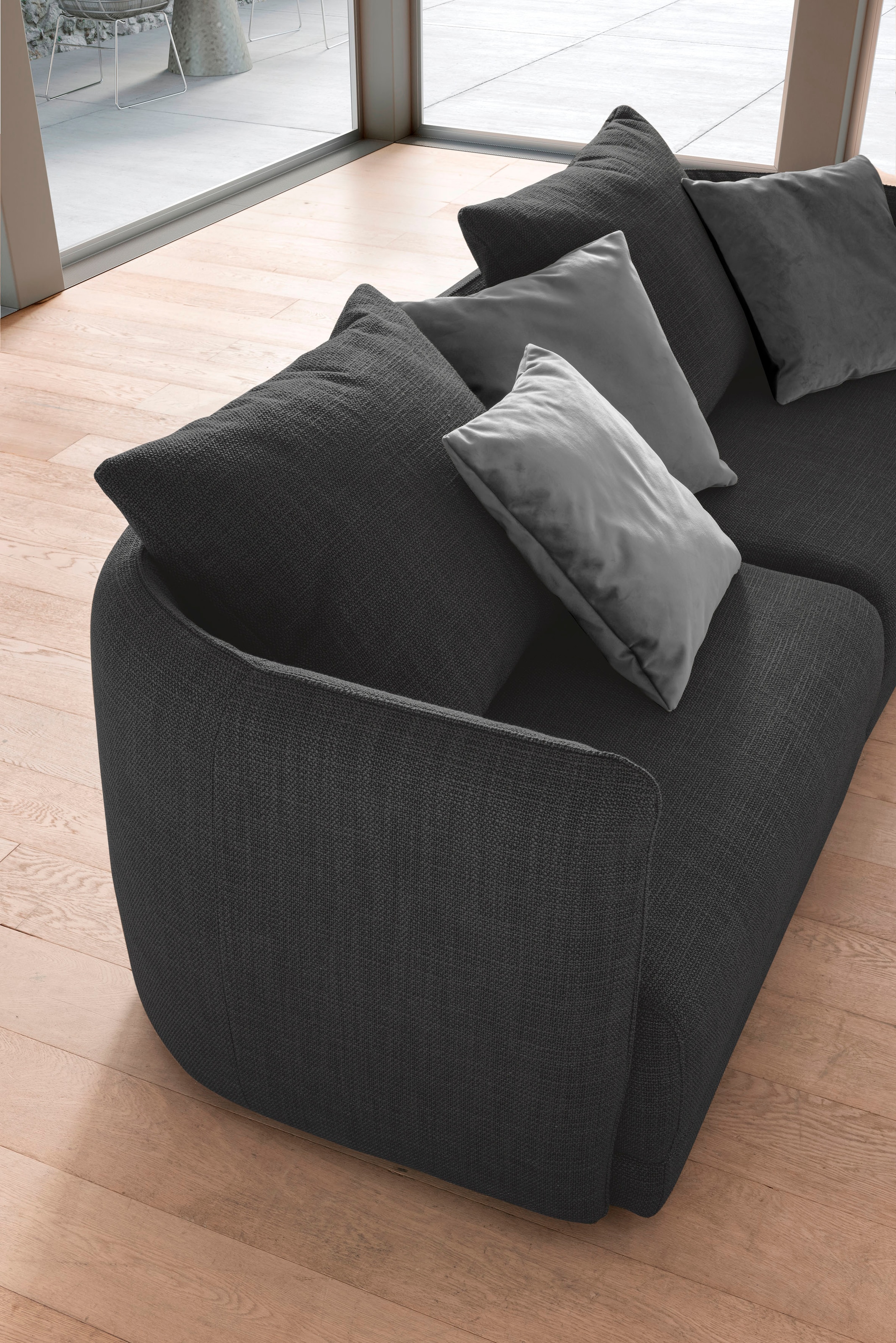 designwerk Big-Sofa »New York, Design trifft hohen Sitzkomfort,«, Breite 253 cm, mit schmaler Arm- und Rückenlehne