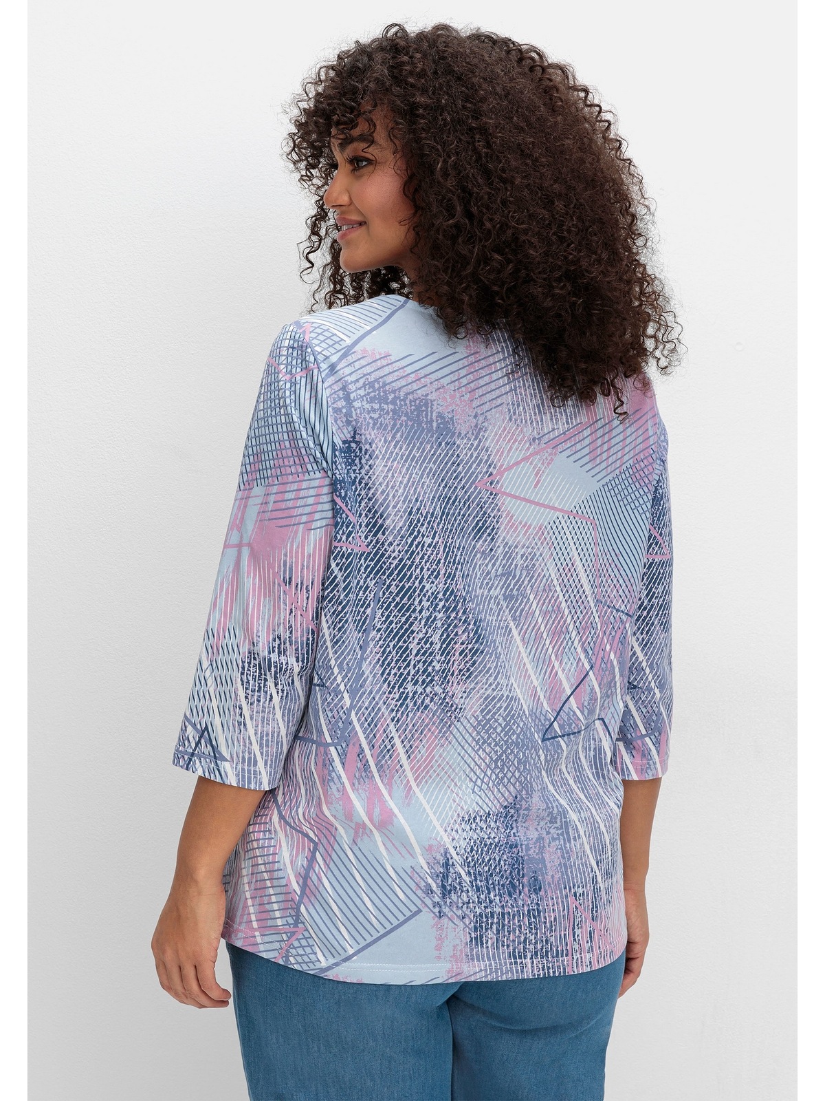 Sheego 3/4-Arm-Shirt "Große Größen", mit softem Alloverdruck günstig online kaufen