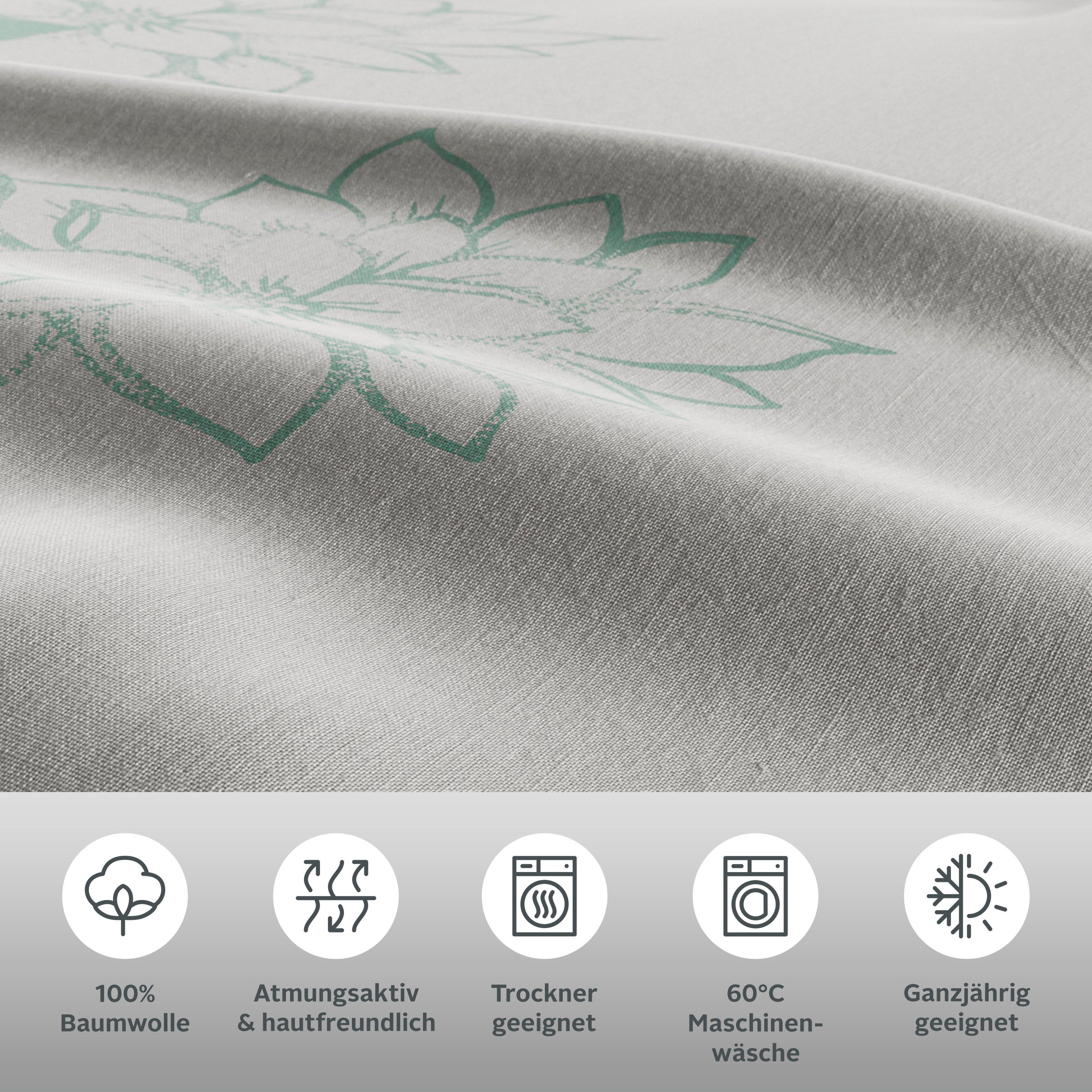 Thumbnail - OTTO home Bettwäsche "Susan in Gr. 135x200 oder 155x220 cm" 2 in verschiedenen Qualitäten, romantische Bettwäsche mit Bl...