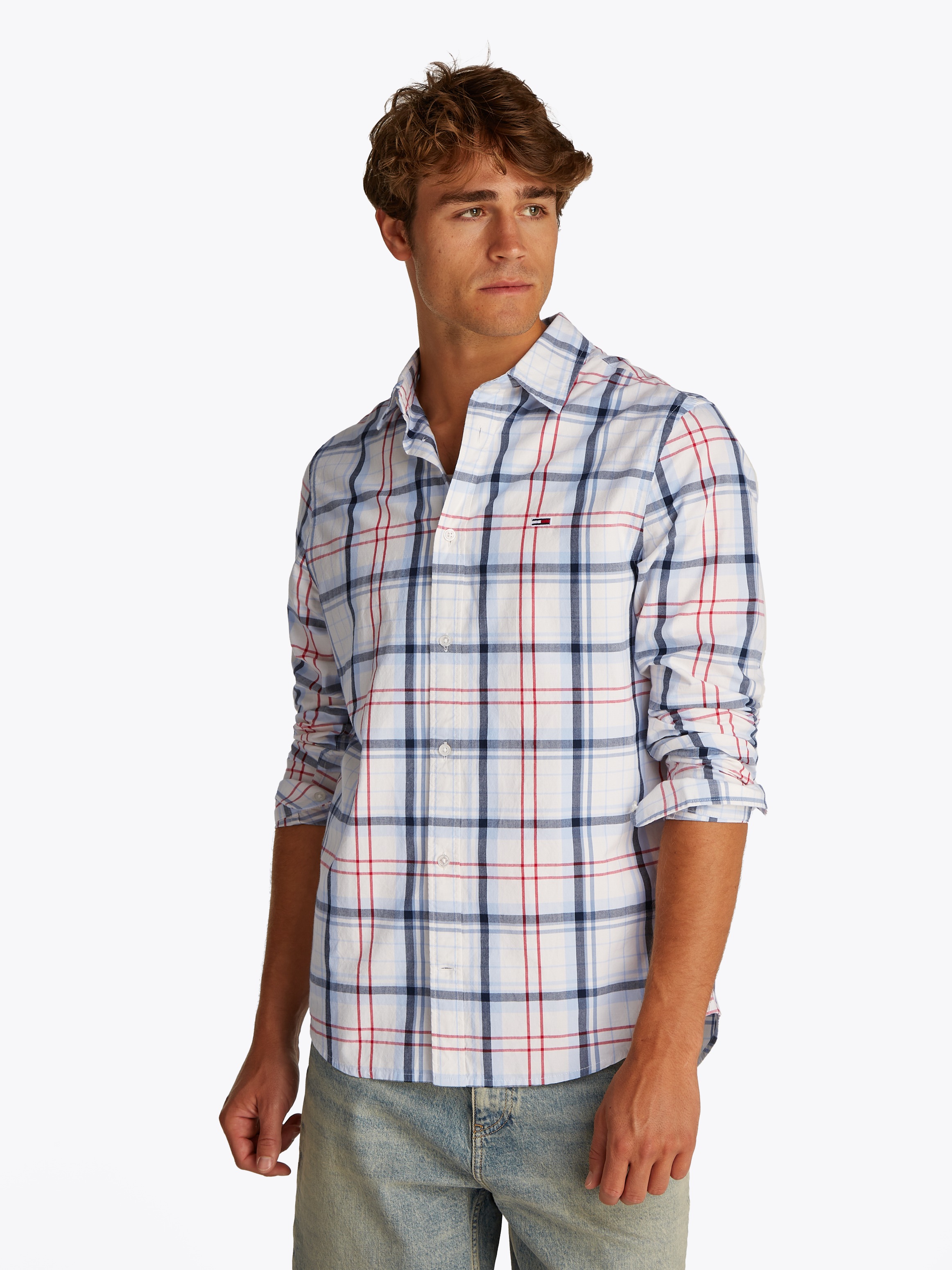 Tommy Jeans Langarmhemd "TJM REG POPLIN CHECK LS SHIRT" günstig online kaufen