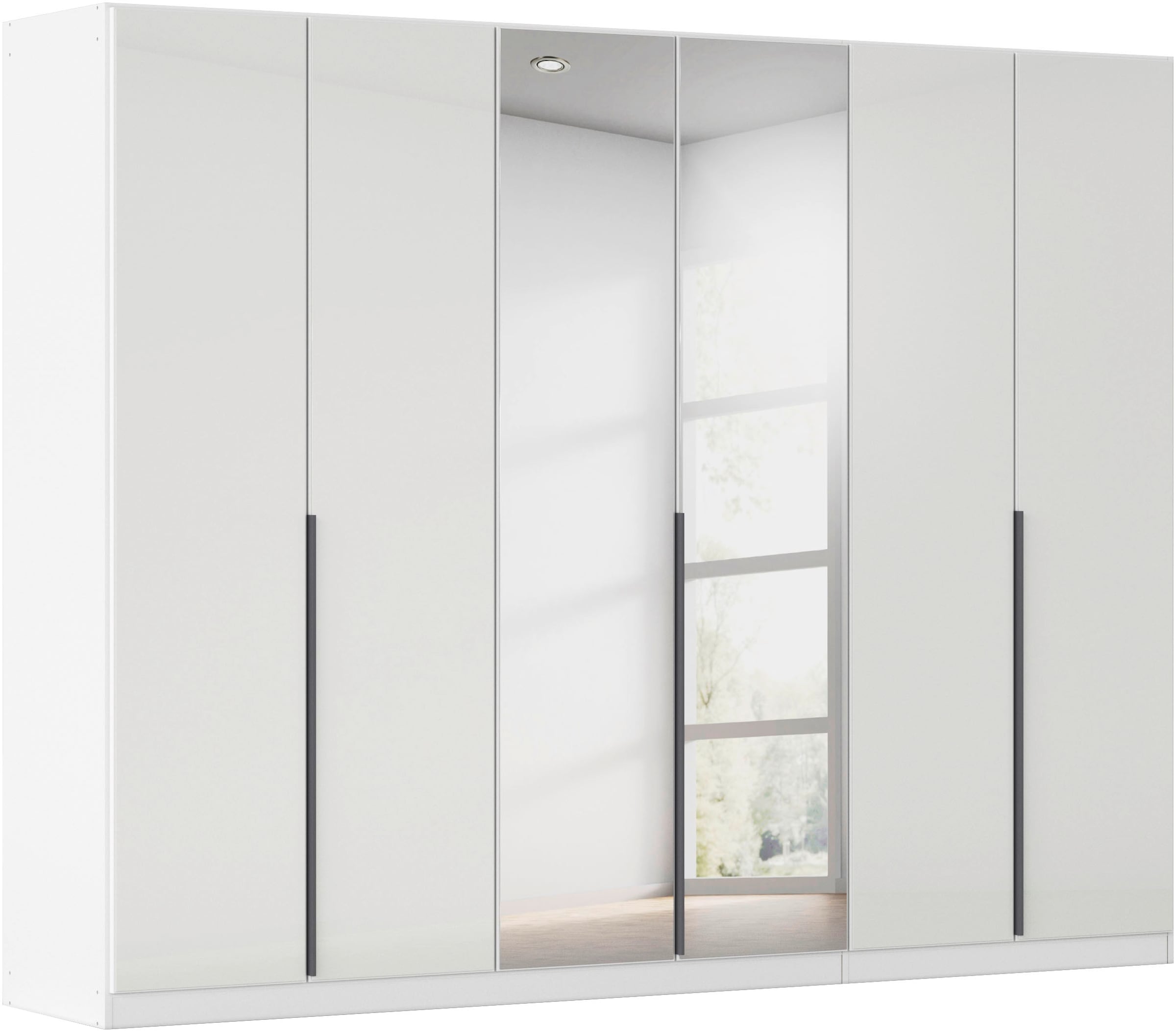 Drehtürenschrank OTTO HOME, B:271cm H:229cm T:54cm, weiß, Holzwerkstoff, Schränke, "Kleiderschrank Kleiderschränke Schrank Garderobe AGORDO mit