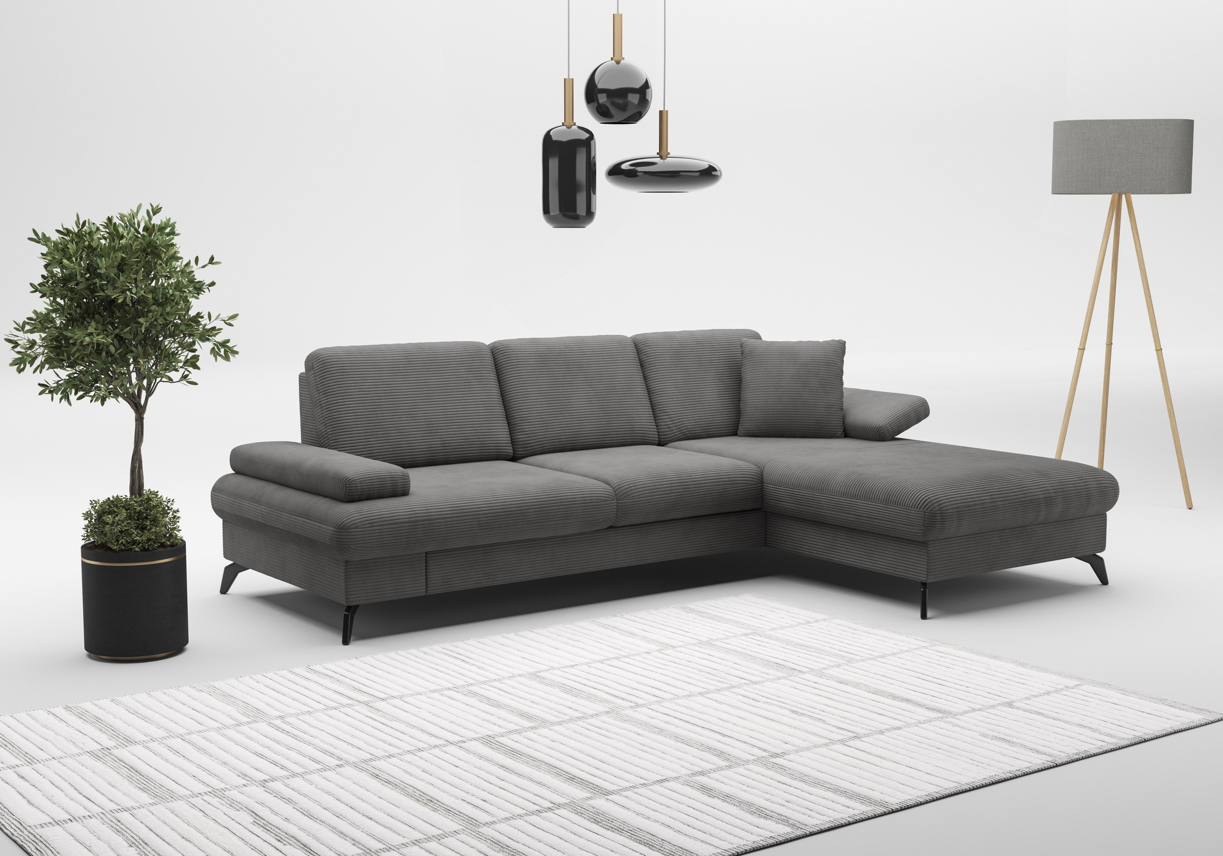 sit&more Ecksofa »Morris Jubi L-Form«, inkl. Armteilfunktion und 1 Zierkissen, wahlweise mit Bettfunktion