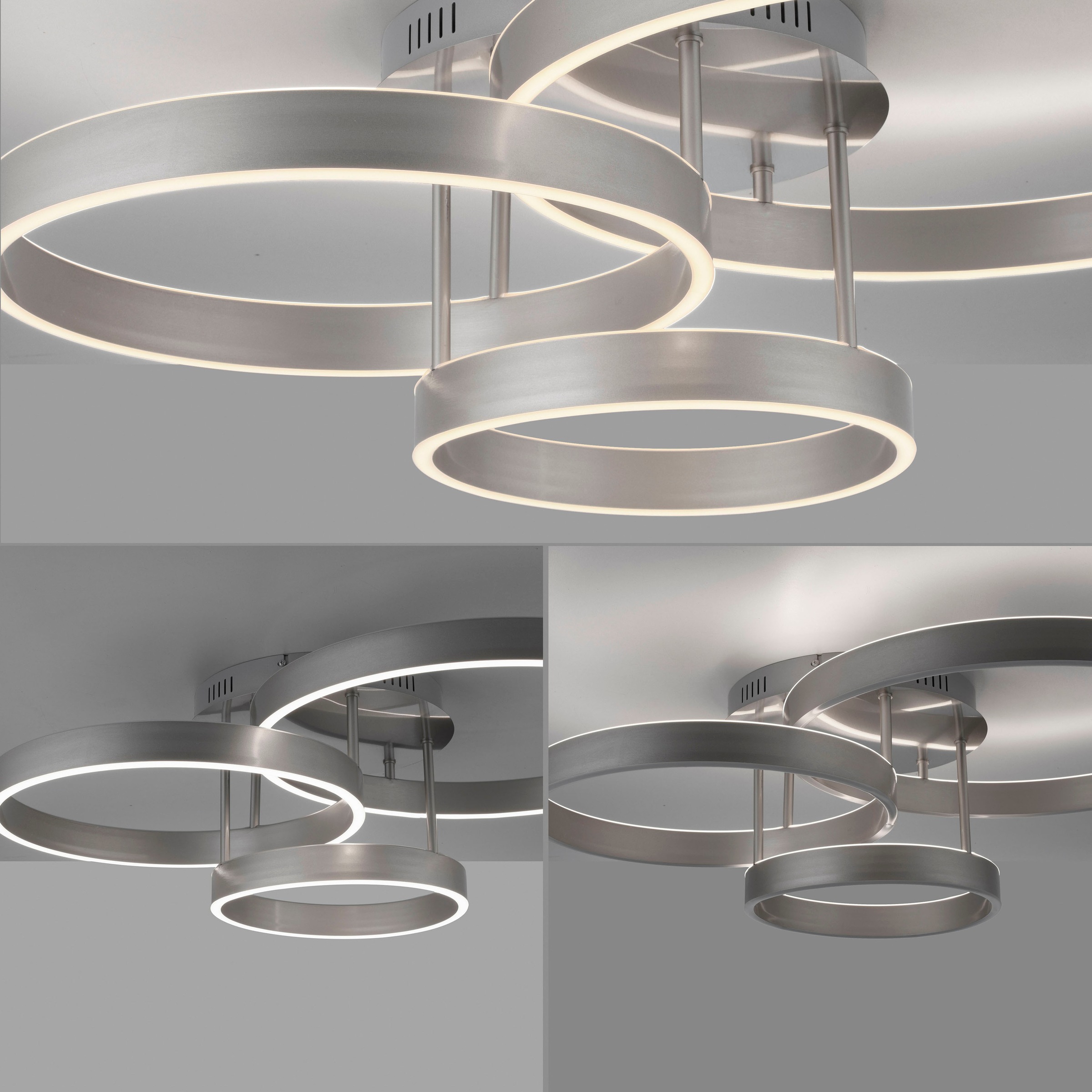 JUST LIGHT Deckenleuchte »LILLUTI«, 2 flammig, Leuchtmittel LED-Board | LED fest integriert, LED, Fernbedienung, Funk inkl., separat steuerbar über FB
