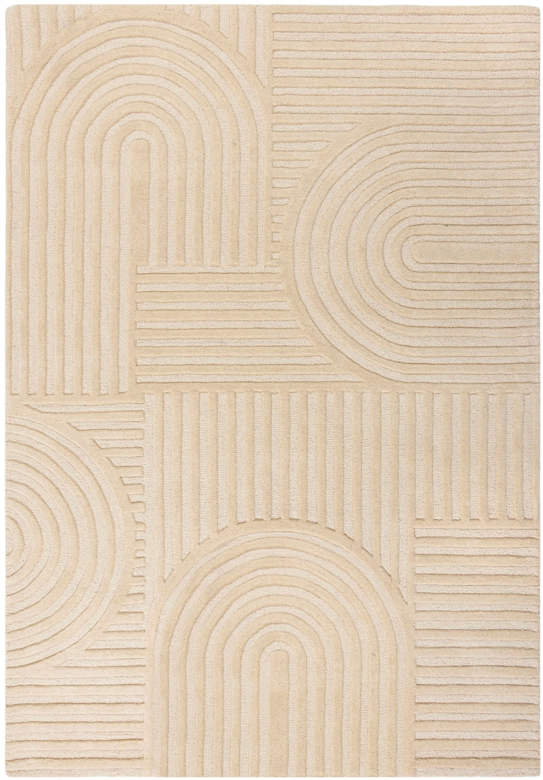 FLAIR RUGS Wollteppich "Zen Garden, modern & mit Linien" 10 mm Höhe 100% Wo günstig online kaufen