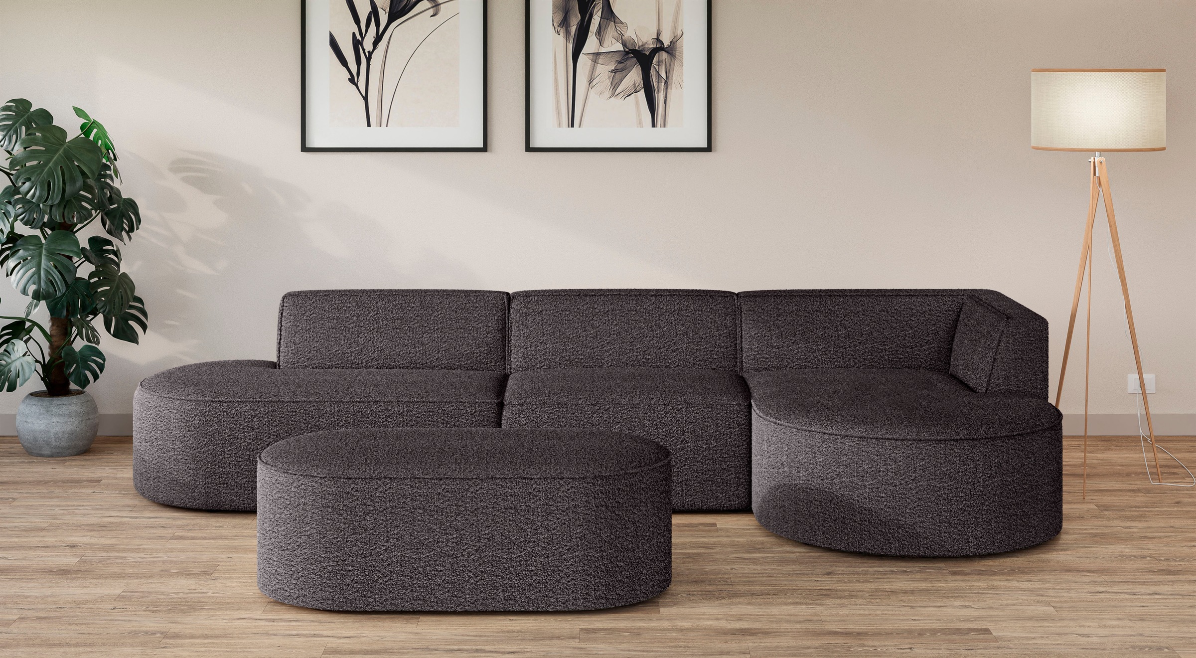 OTTO home Ecksofa "EIVIND Designer Sofa mit Ottomane rechts/links, B/T/H: 3 günstig online kaufen
