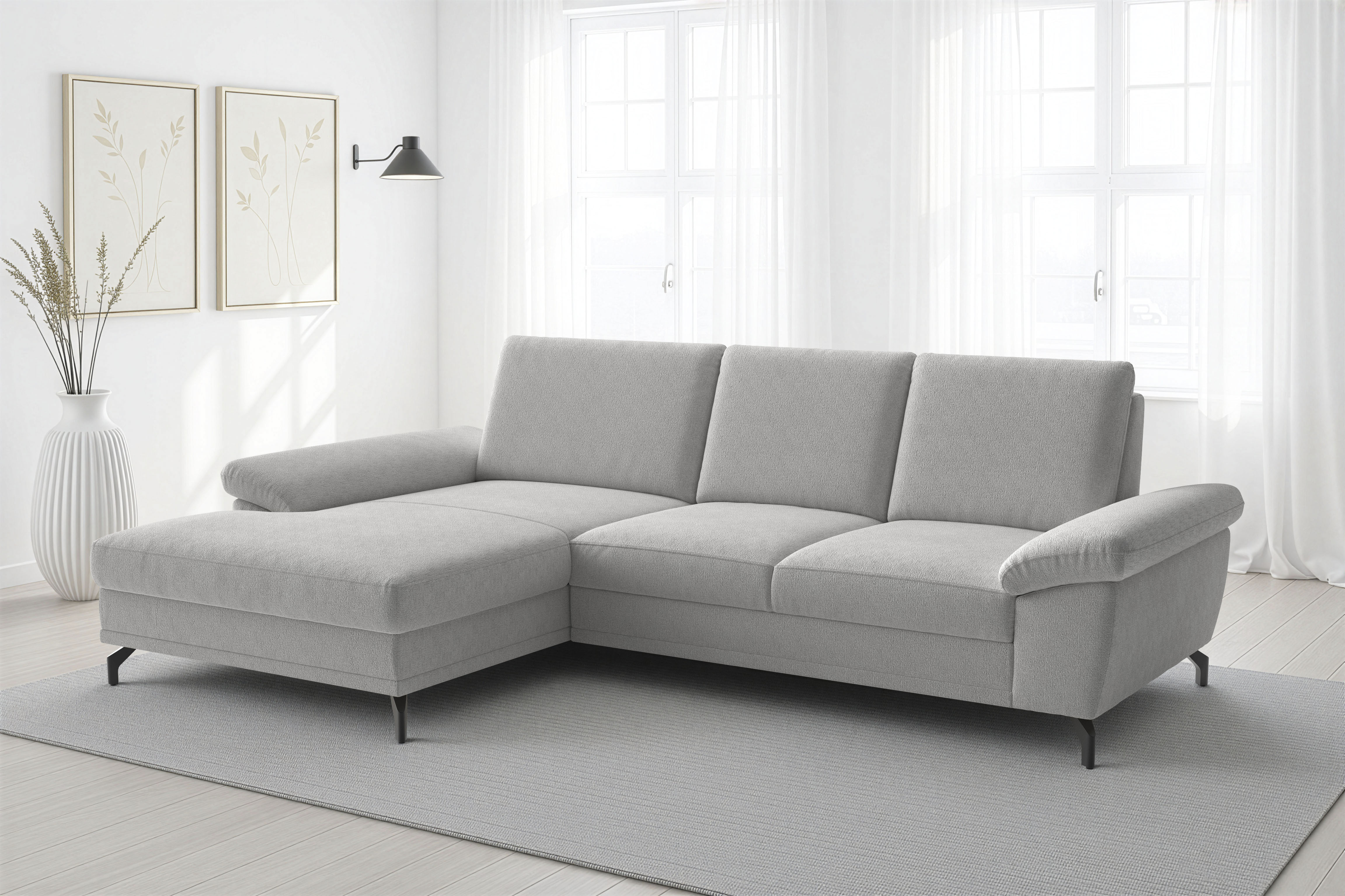 sit&more Ecksofa "Chelsea L-Form, B: 264 cm, Armteil- & Sitztiefenverstellung" optional Schlaffunktion und Bettkasten