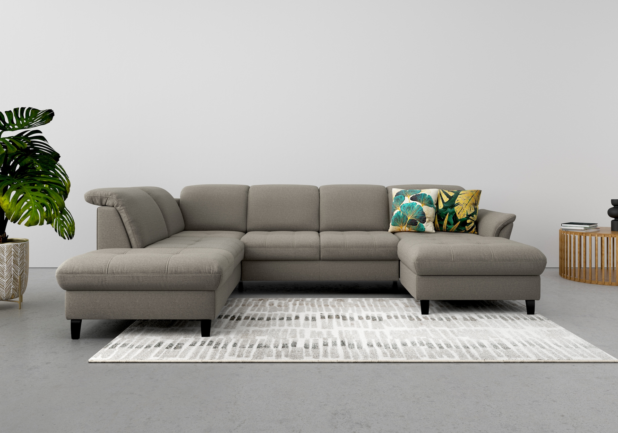 sit&more Wohnlandschaft "Maggiore U-Form" wahlweise mit Kopfteilverstellung, Schlaffunktion und Stauraum
