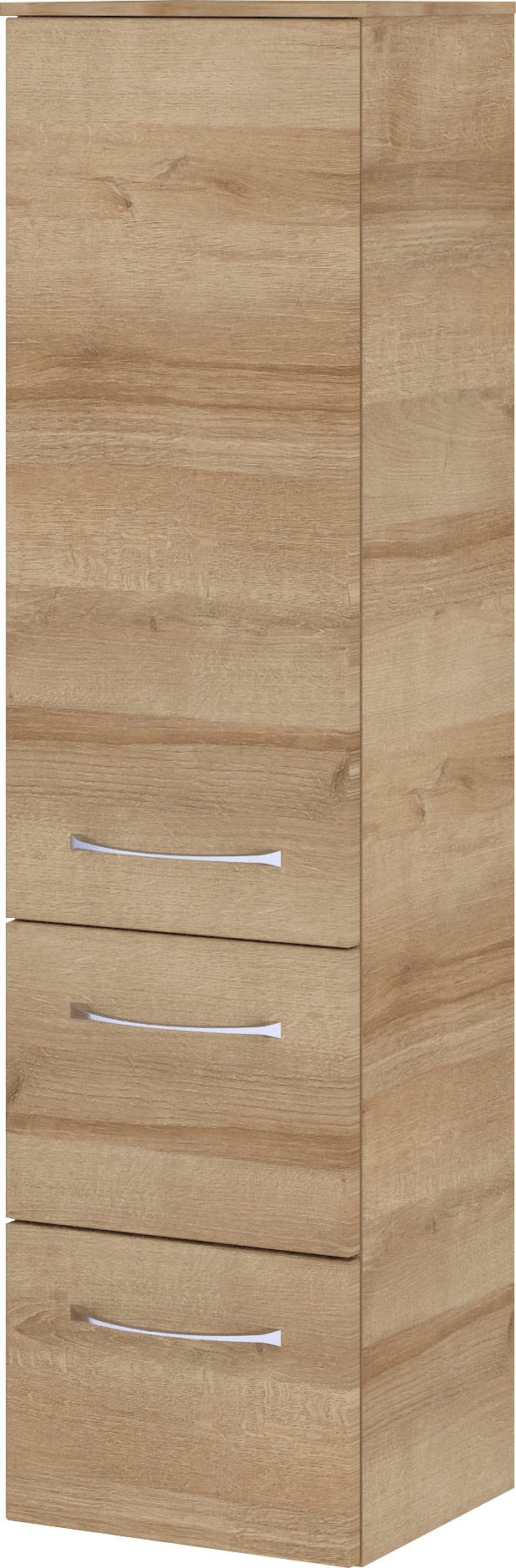 Saphir Badmöbel-Set »6005 Sprint 3-teilig, Keramik-Waschtisch mit LED-Spiegelschrank«, (4 St.), Midischrank, inkl. Türdämpfer, 4 Türen, 4 Schubladen, Bad-Set