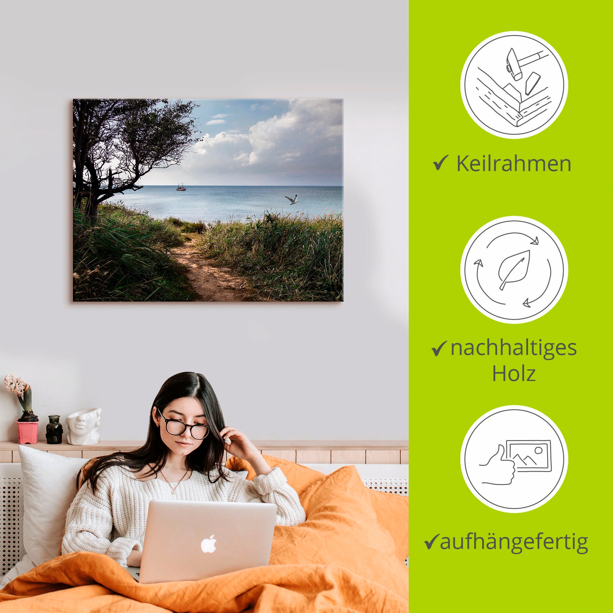 Artland Wandbild »Wege zum Meer....«, Gewässer, (1 St.), als Leinwandbild, Poster in verschied. Größen