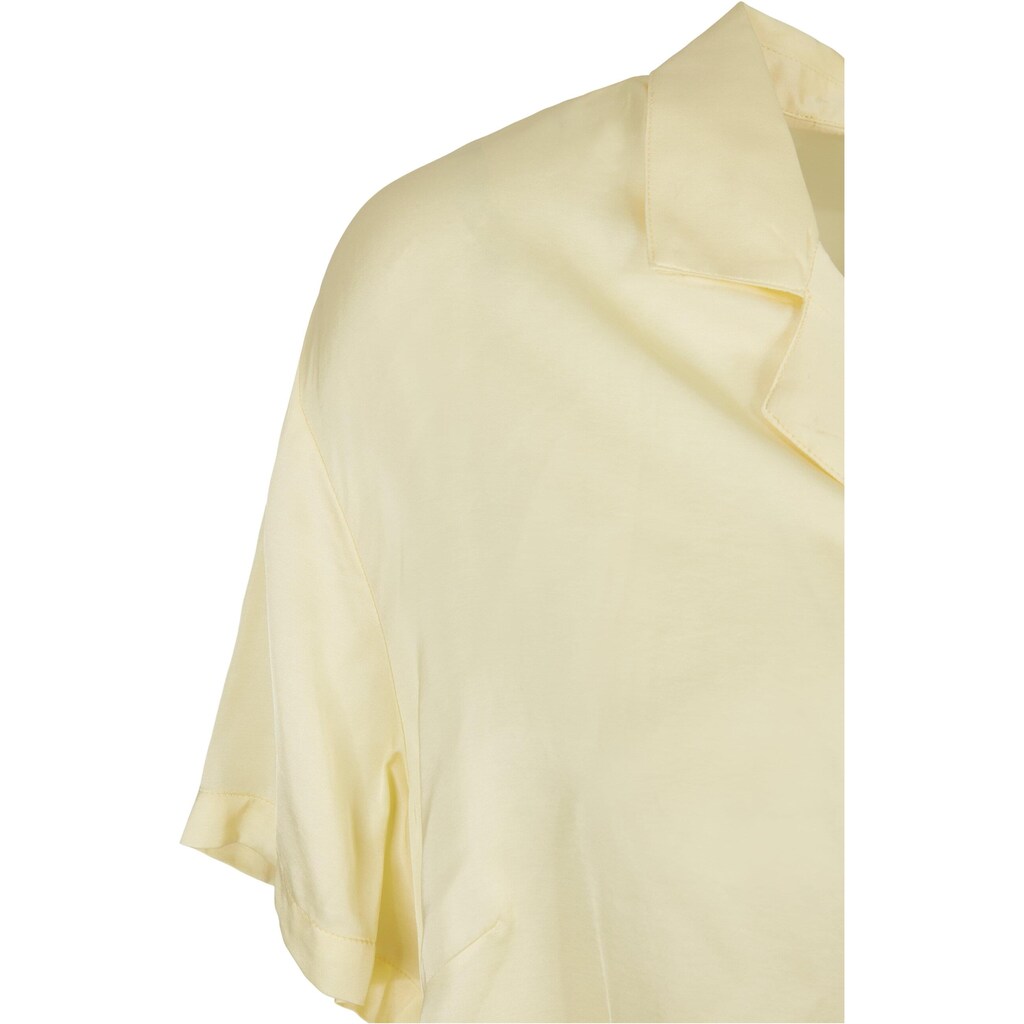 URBAN CLASSICS Langarmhemd »Urban Classics Damen Ladies Viscose Satin Resort Shirt«, (1 tlg.)