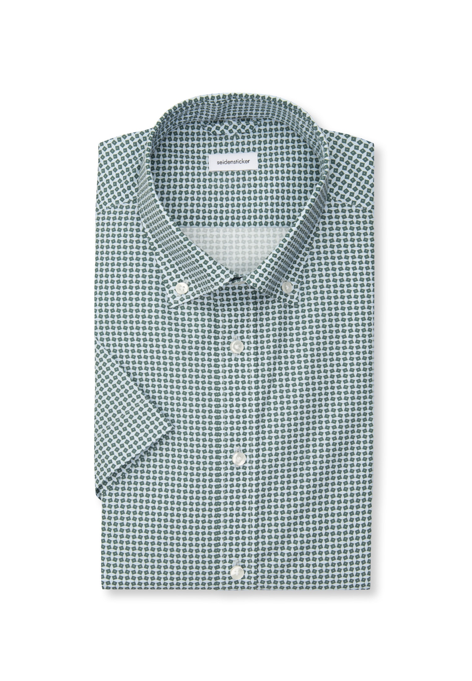 seidensticker Businesshemd »Shaped« Shaped 1/2 Button-Down-Kragen Druck