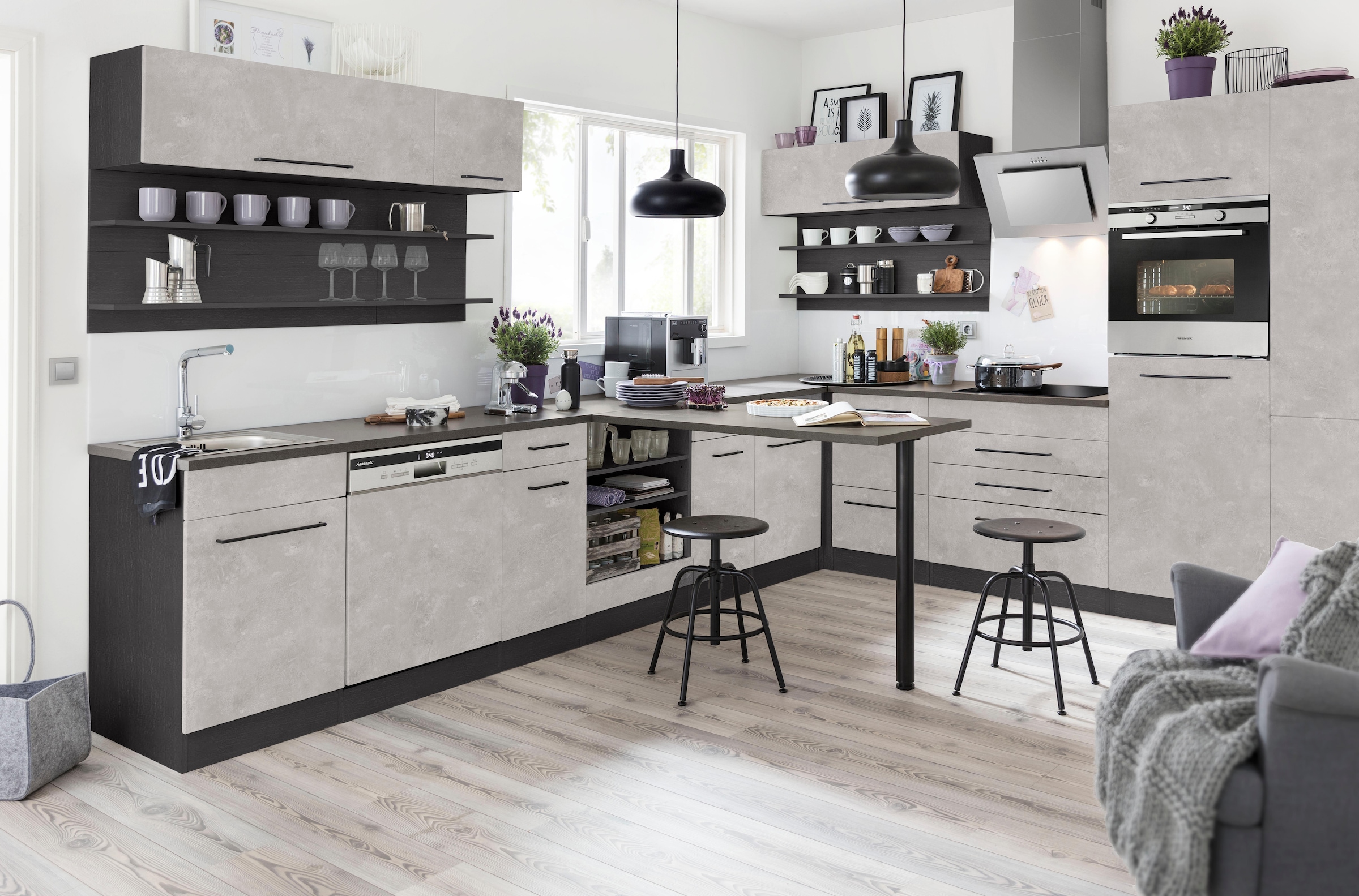 KOCHSTATION Spülenschrank »KS-Tulsa«, 110 cm breit, inkl. Tür/Sockel für Einbaugeschirrspüler, Metallgriff