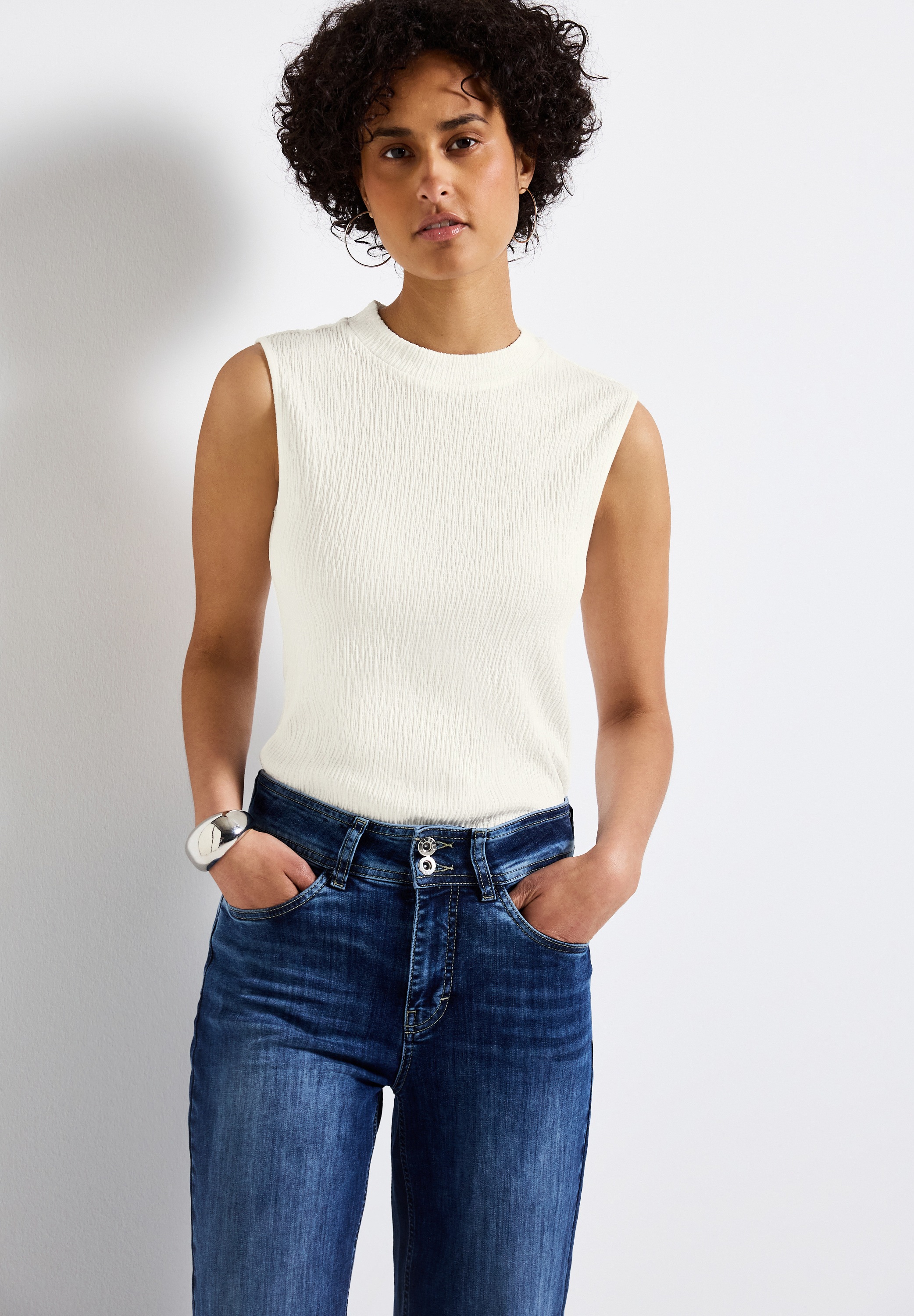 STREET ONE Stehkragenshirt soft und weich