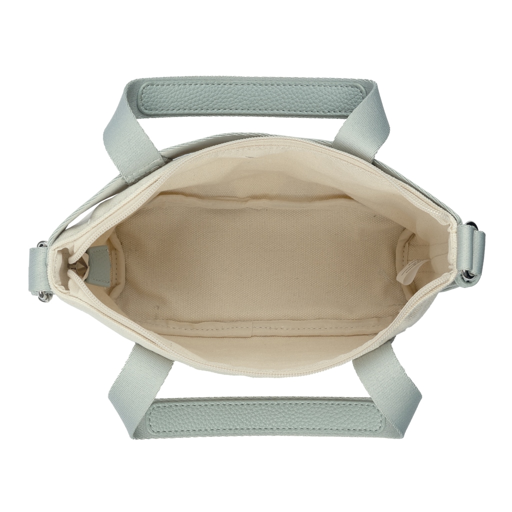 TOM TAILOR Denim Shopper »Jada« Damen Umhängetasche, Handtasche mit schückendem Gewebebandgitter