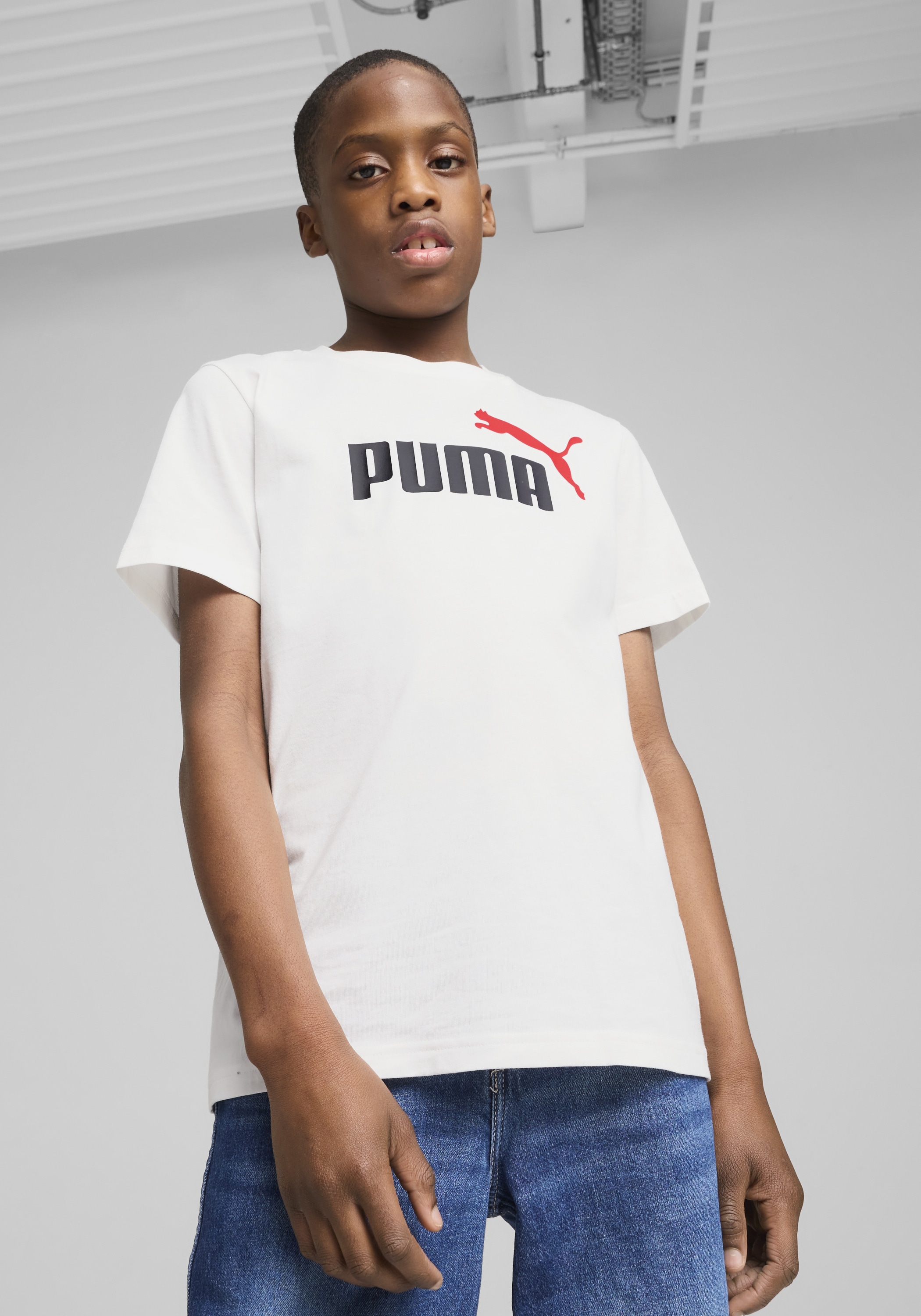 PUMA T-Shirt "ESS 2 COLOR NO1 LOGO TEE B" mit Rundhalsausschnitt, Kurzarm, ohne Kapuze