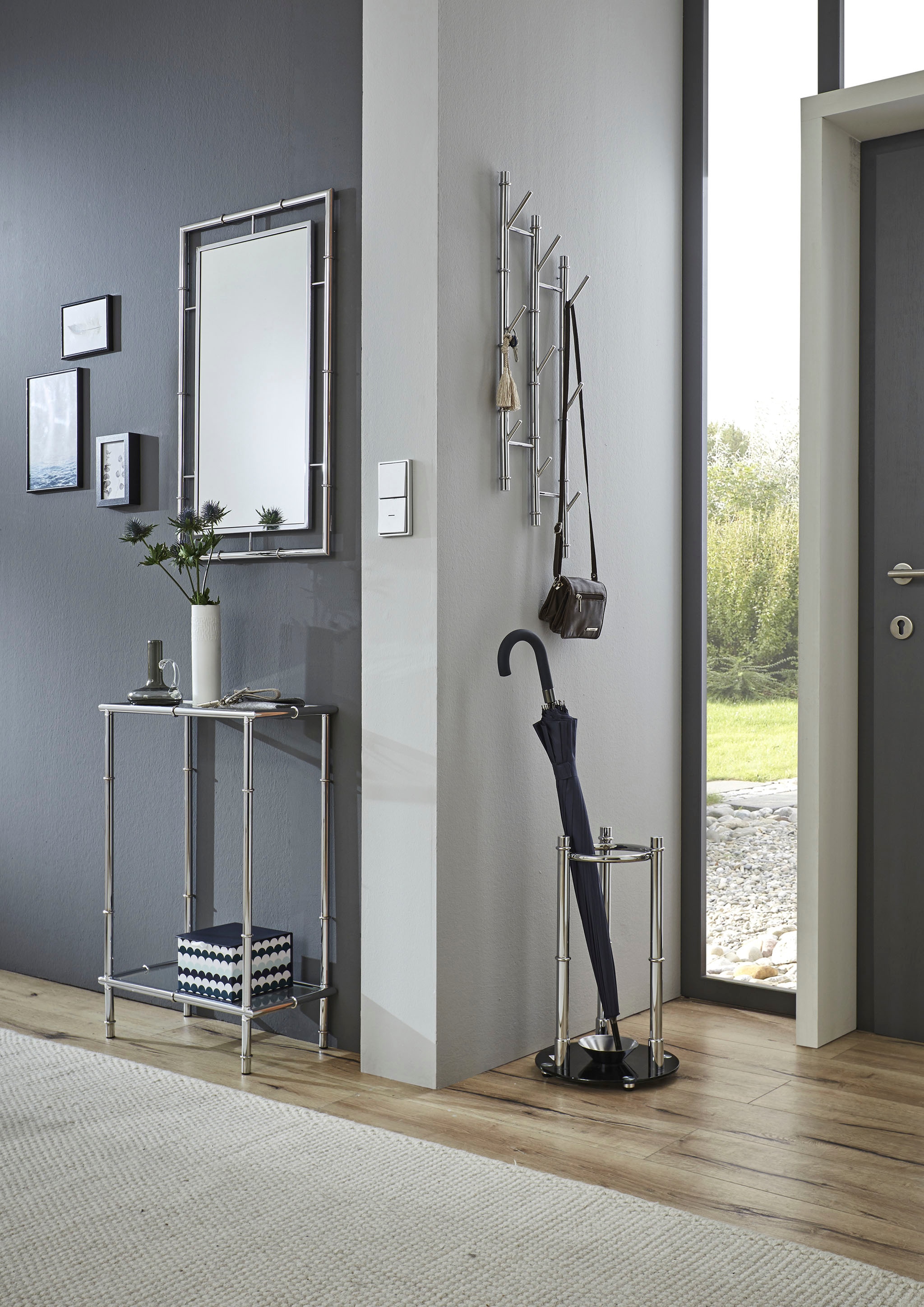 HAKU Spiegel »Dekospiegel, Wandspiegel« rechteckig - aus Metall Silber - B/T/H 50/3/80 cm