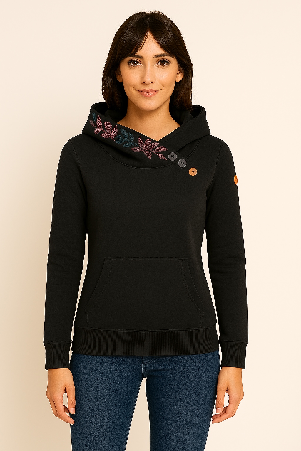 Ragwear Sweatshirt »ANGELLIKA FLOWERS O«, mit asymmetrischem Schalkragen