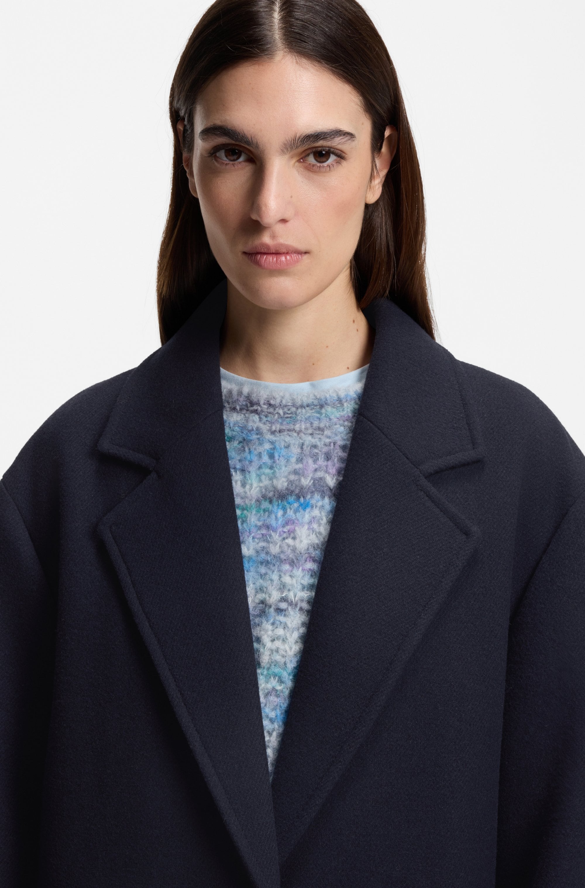 BOSS ORANGE Kurzmantel »Calesara Premium Damenmode«, in gerader Passform, Woll-Anteil