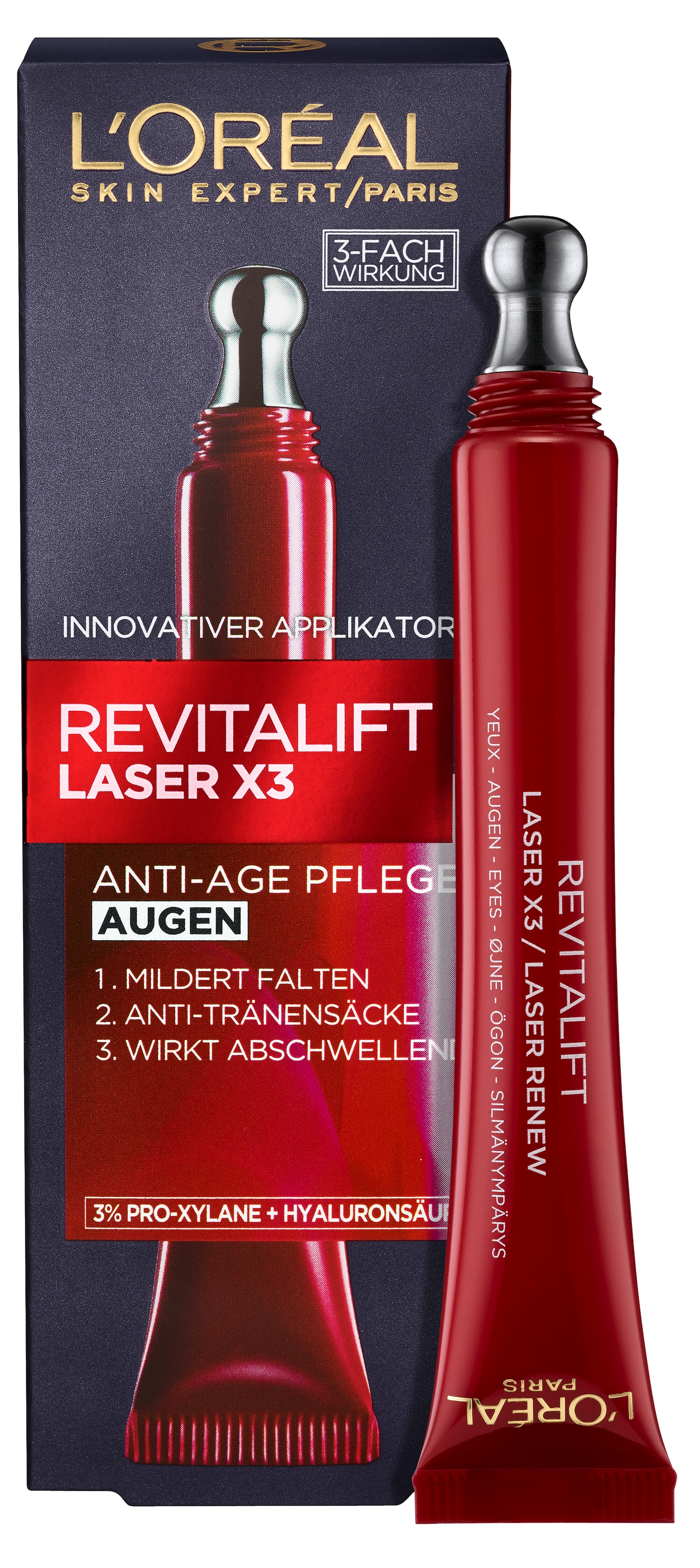 L'ORÉAL PARIS Augencreme »RevitaLift Laser X3 Anti-Age Pflege«, mit wertvollen Pflegestoffen