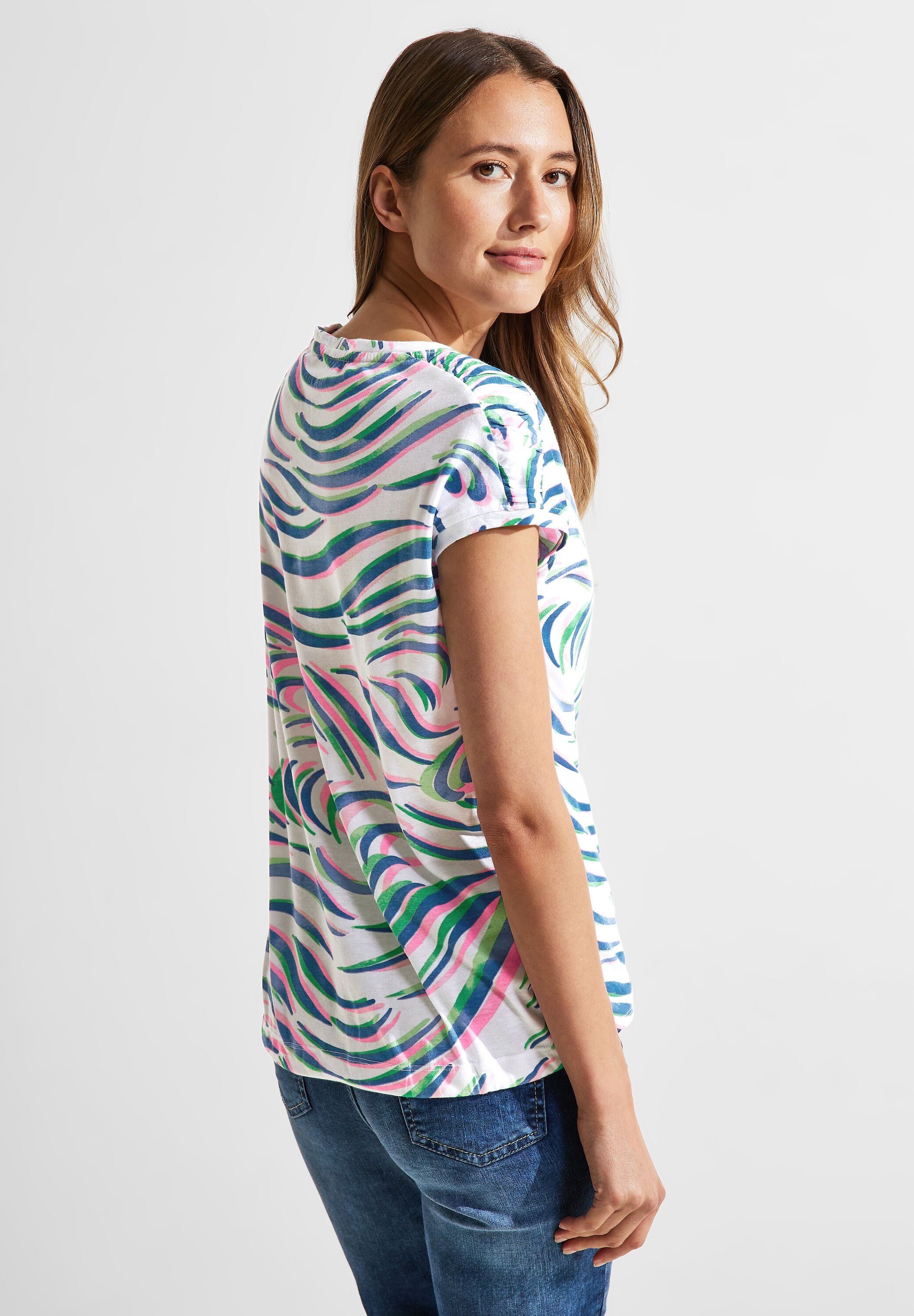 Cecil T-Shirt, aus softem Materialmix kaufen | BAUR | V-Shirts