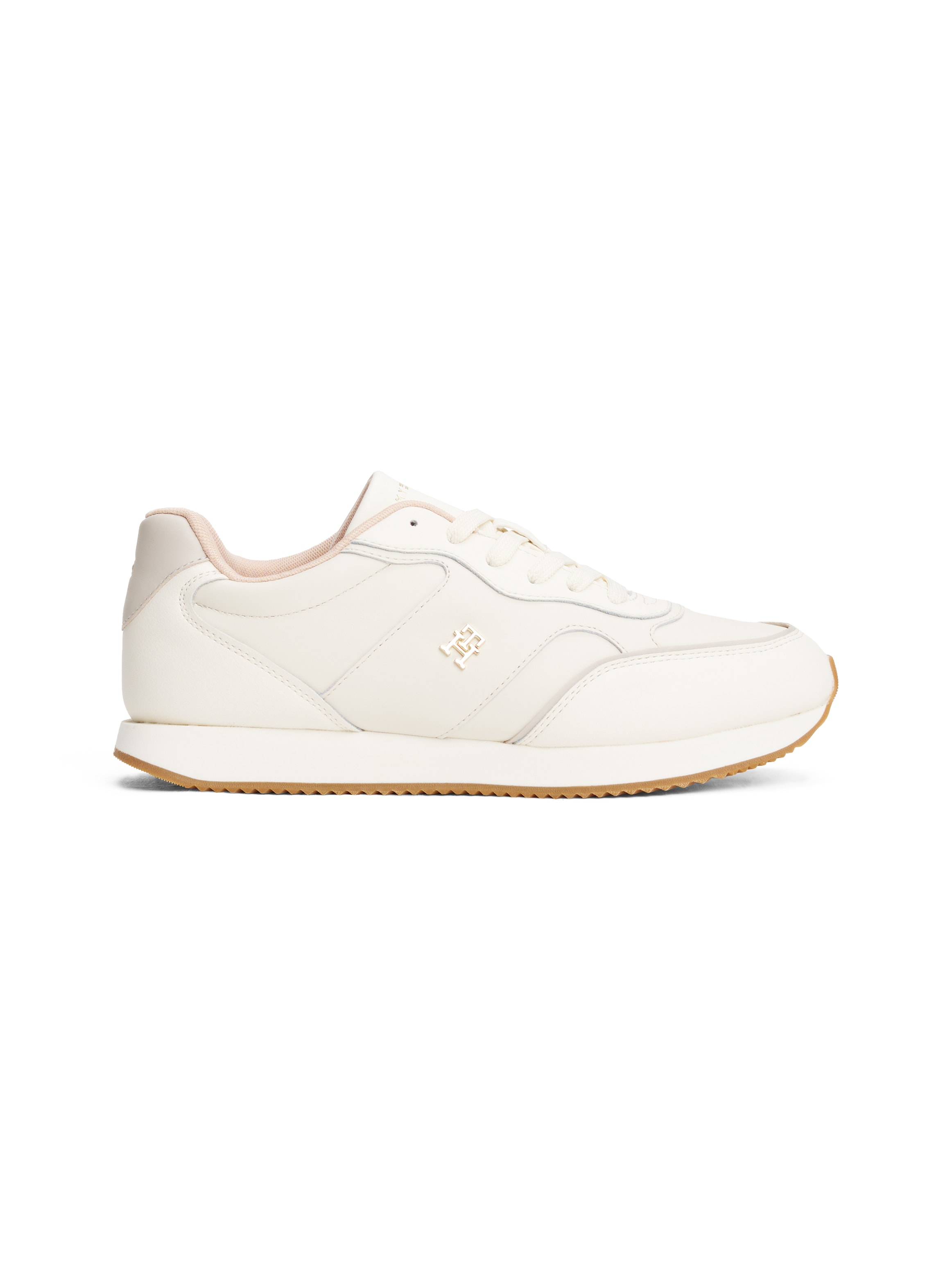 Tommy Hilfiger Plateausneaker »LEATHER RUNNER«, Freizeitschuh, Halbschuh, Schnürschuh mit TH-Schmuckelement