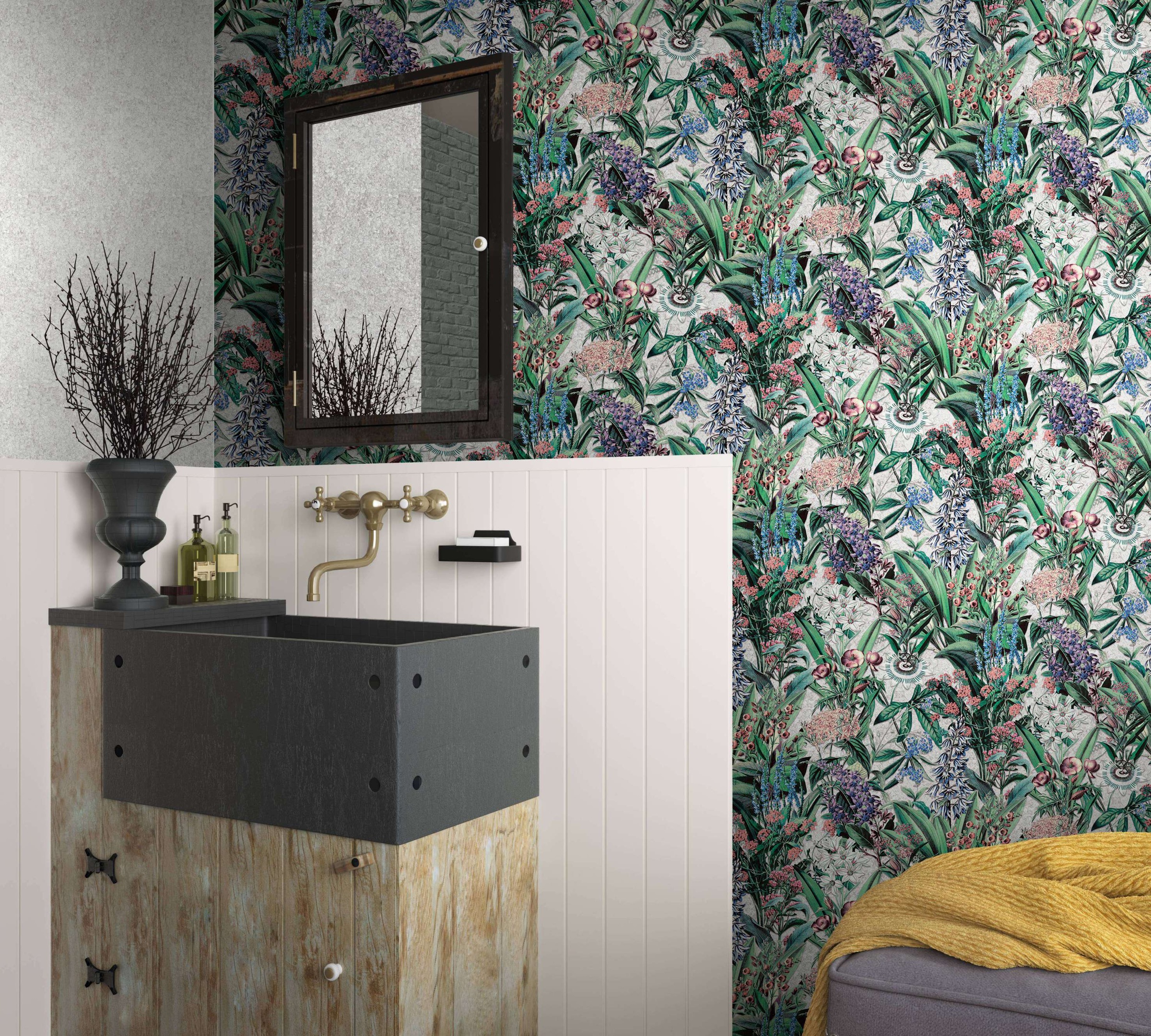 Marburg Vliestapete "Tapete Plain Style" floral geprägt moderne Vliestapete für Wohnzimmer Schlafzimmer Küche