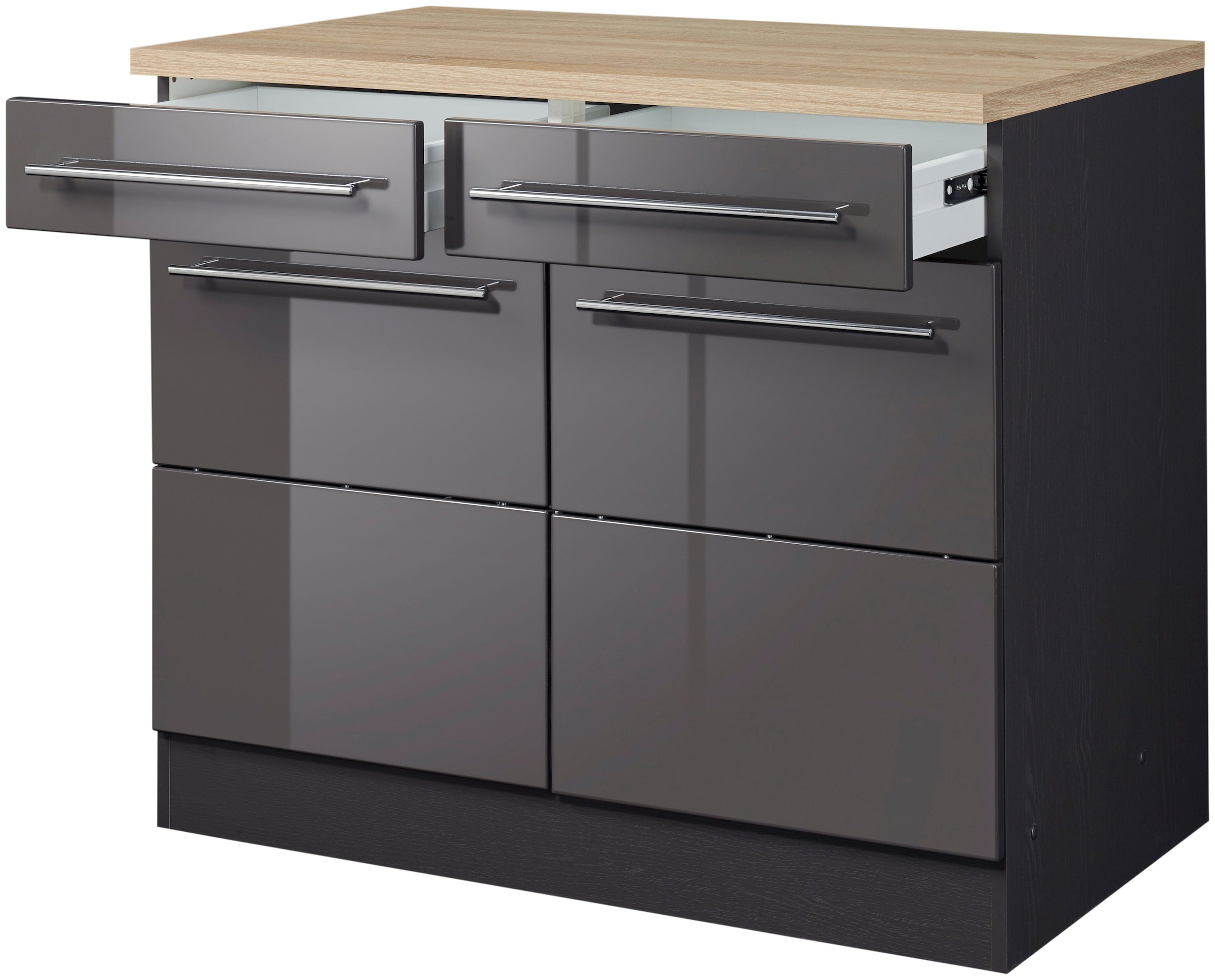 HELD MÖBEL Unterschrank »Wien«, Breite 100 cm, 2 Türen, 2 Schubkästen, für viel Stauraum