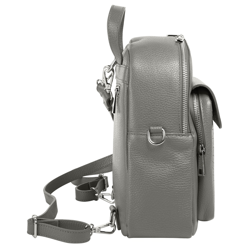 Cluty Cityrucksack, echt Leder, Made in Italy