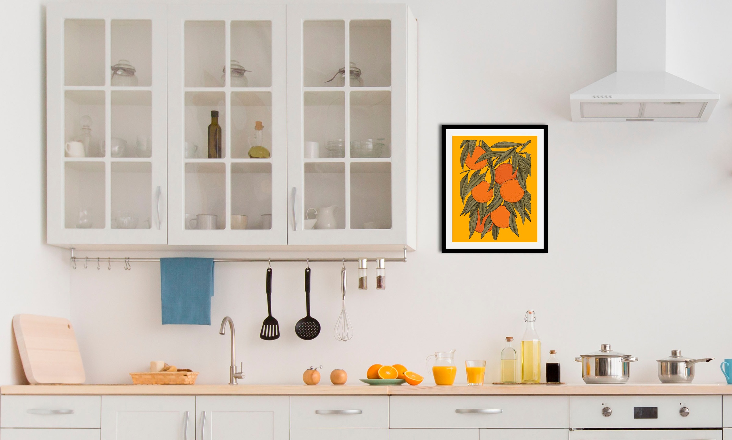 queence Bild »Fae«, Obst-Obst Bilder-Essen-Lebensmittel-Kunst, (1 St.), HD Premium Poster-Druck inkl. Holzrahmen