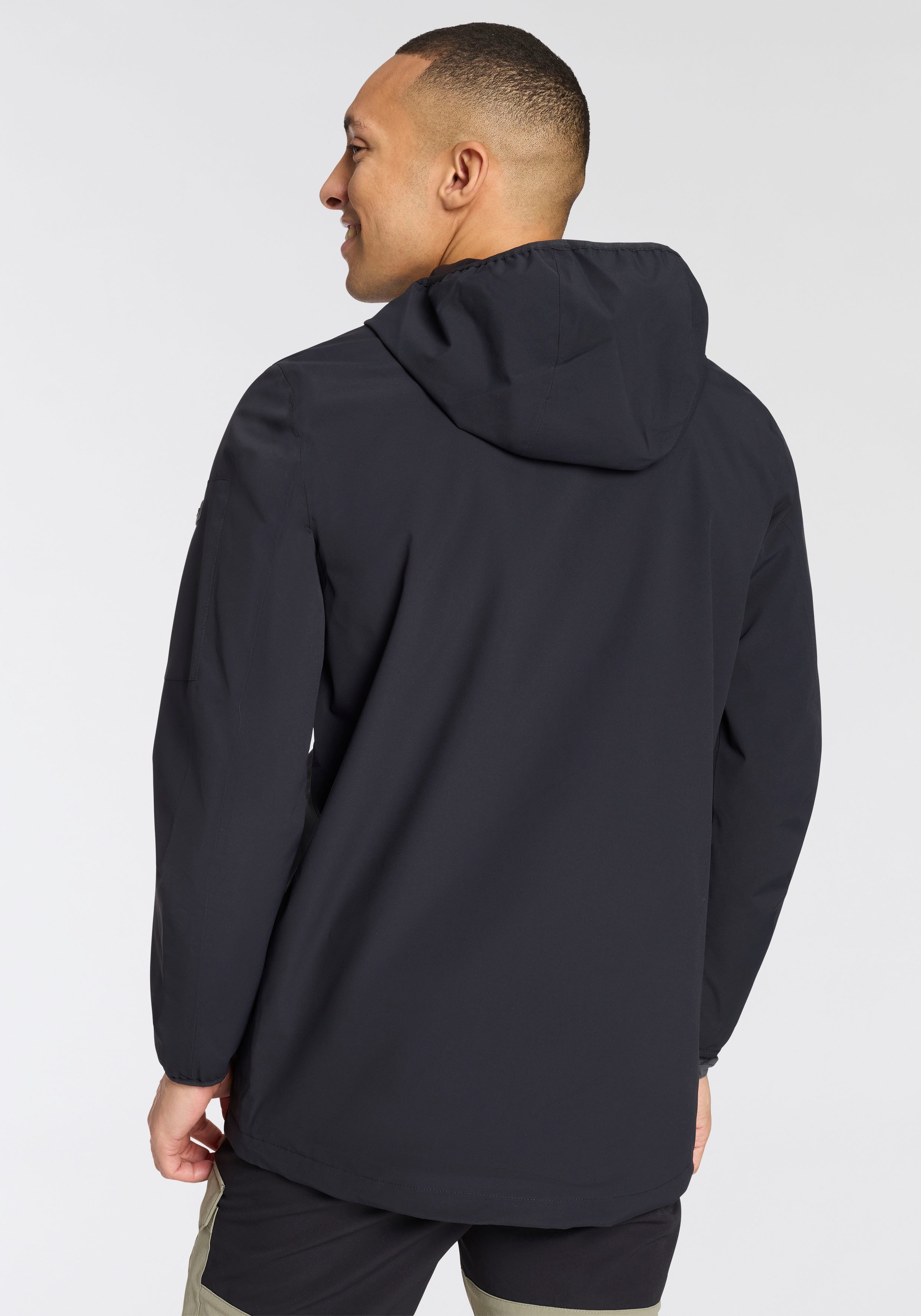 CMP Funktionsjacke mit Kapuze mit Kapuze, po-bedeckende Länge, pflegeleicht, schnell trocknend