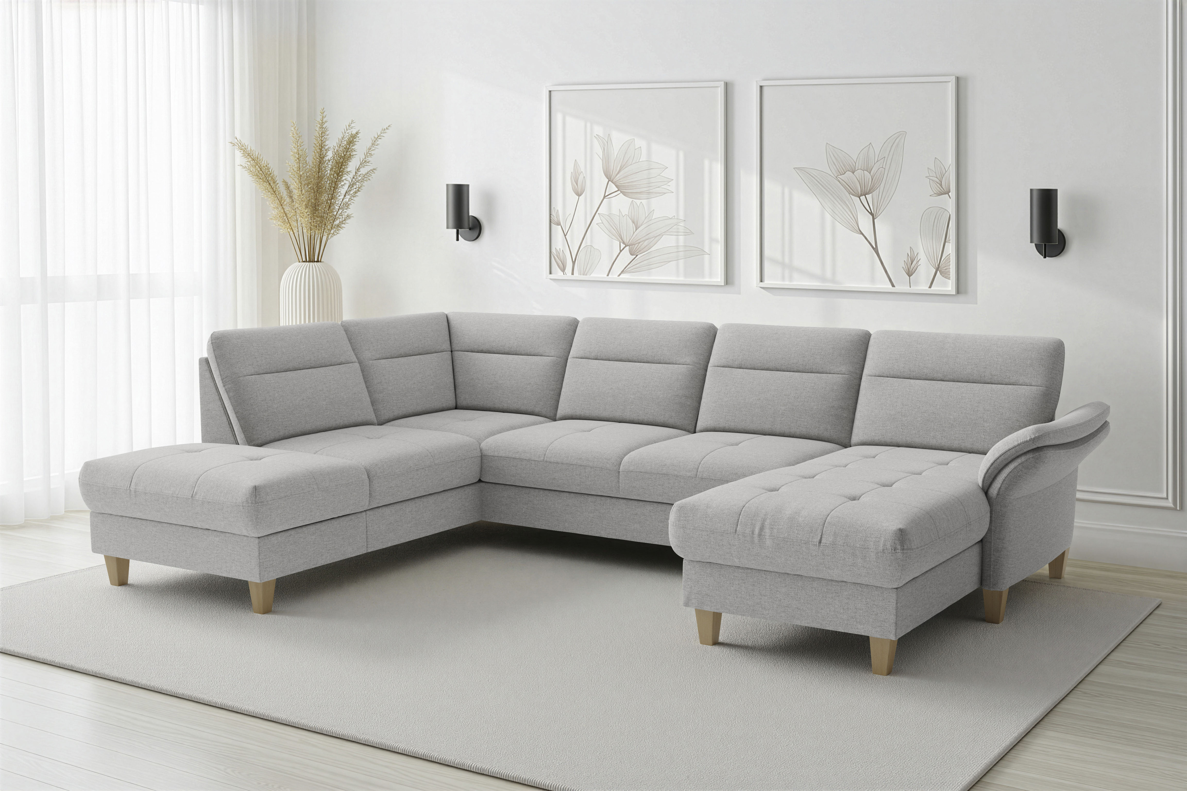 sit&more "Pamela U-Form, B: 292 cm, optional Schlaffunktion & Bettkasten" mit Federkern