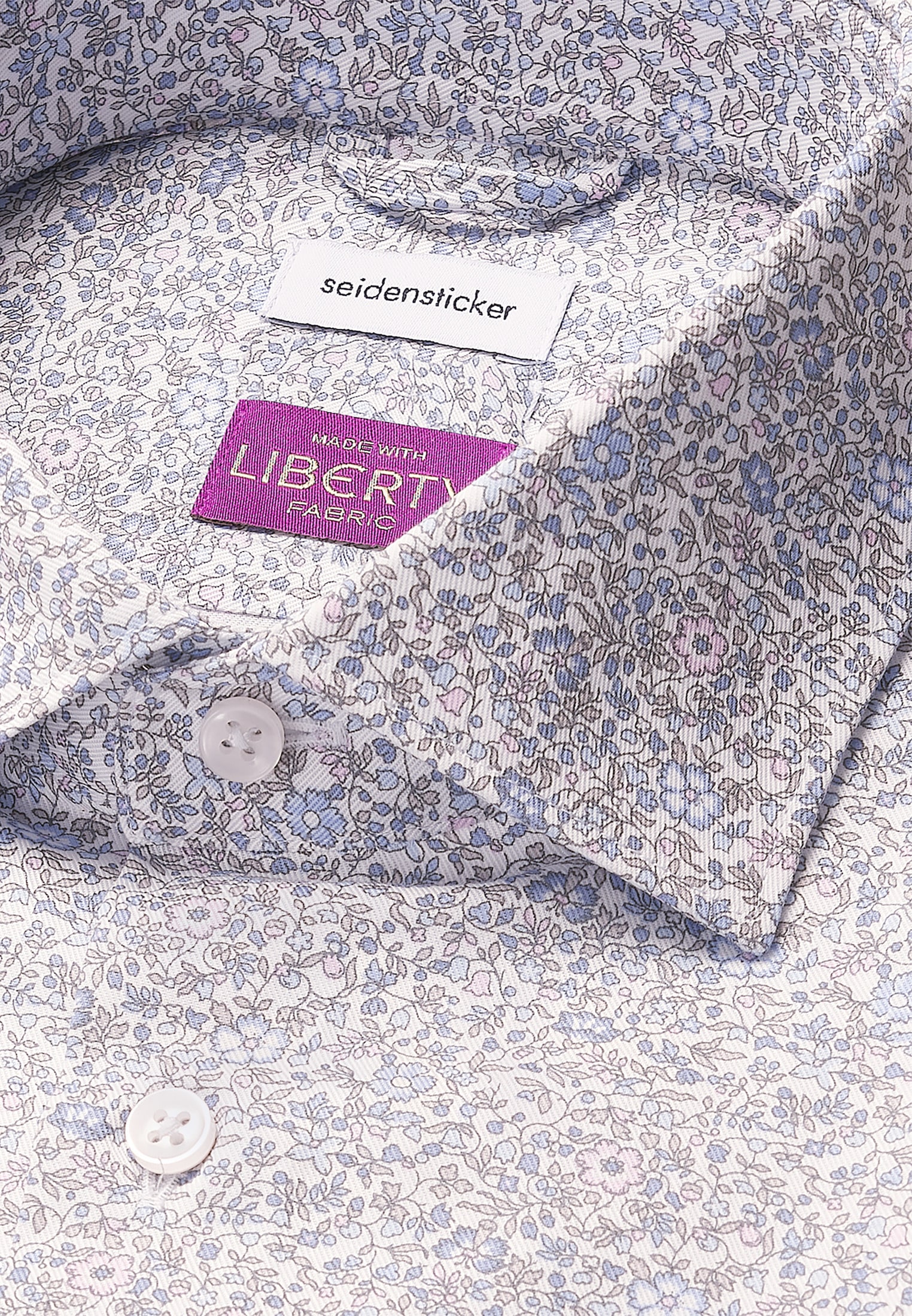 seidensticker Businesshemd »Schwarze Rose«, Shaped 1/1 Kentkragen Geblümt