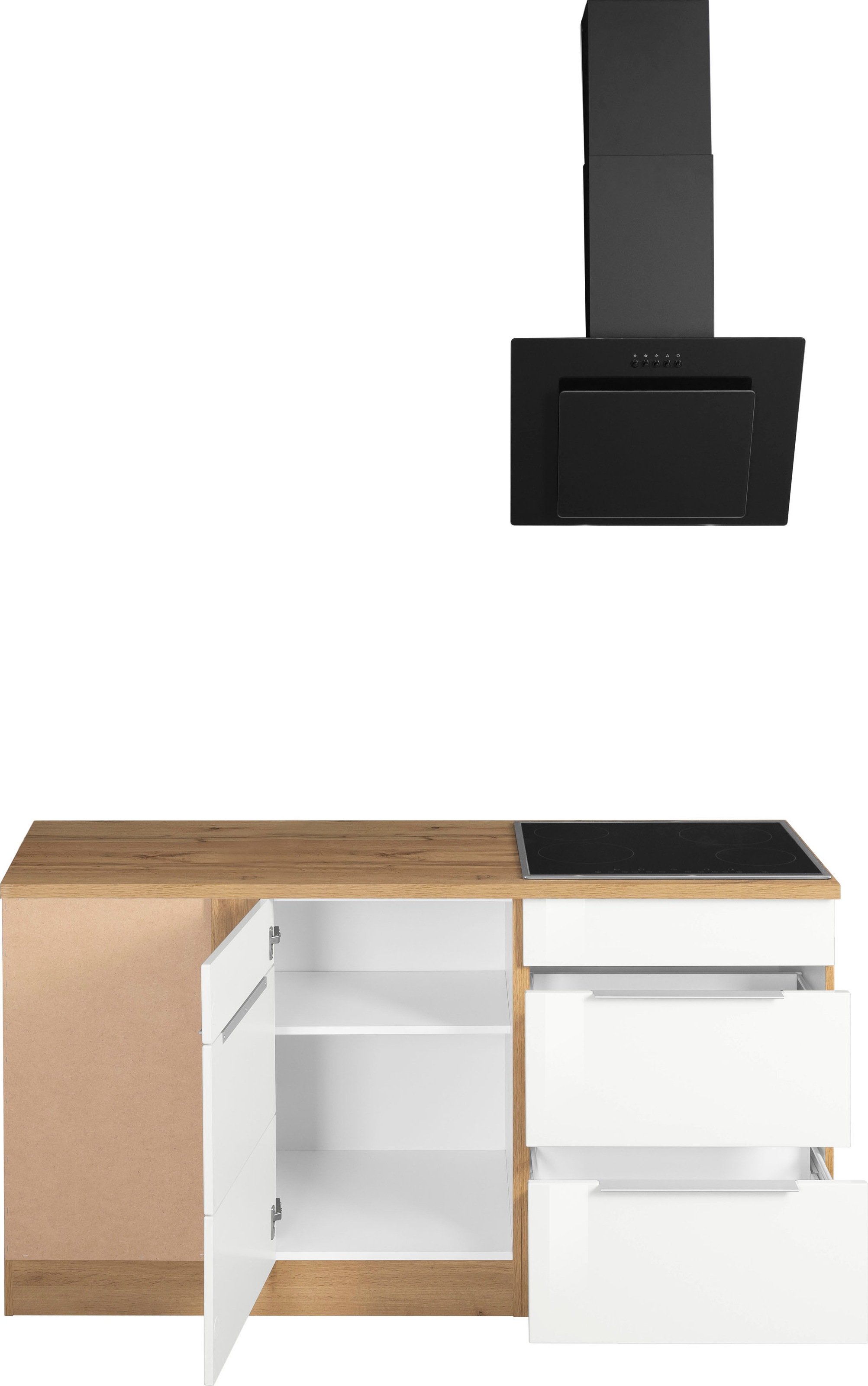 KOCHSTATION Winkelküche »KS-Brindisi Stellbreite 230/170 cm«, wahlweise mit E-Geräten und Induktion, mit MDF-Fronten