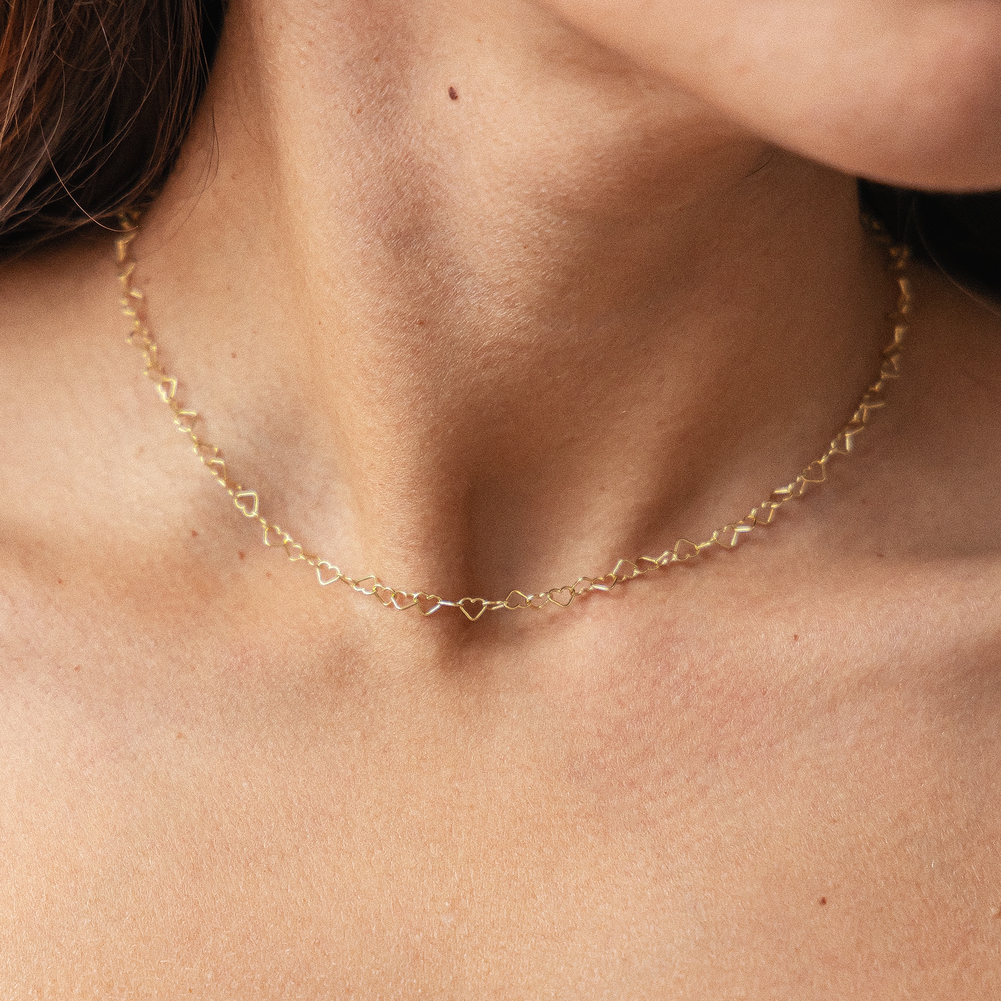 CAÏ Collierkettchen »925 Silber vergoldet Herzchenkette Choker«