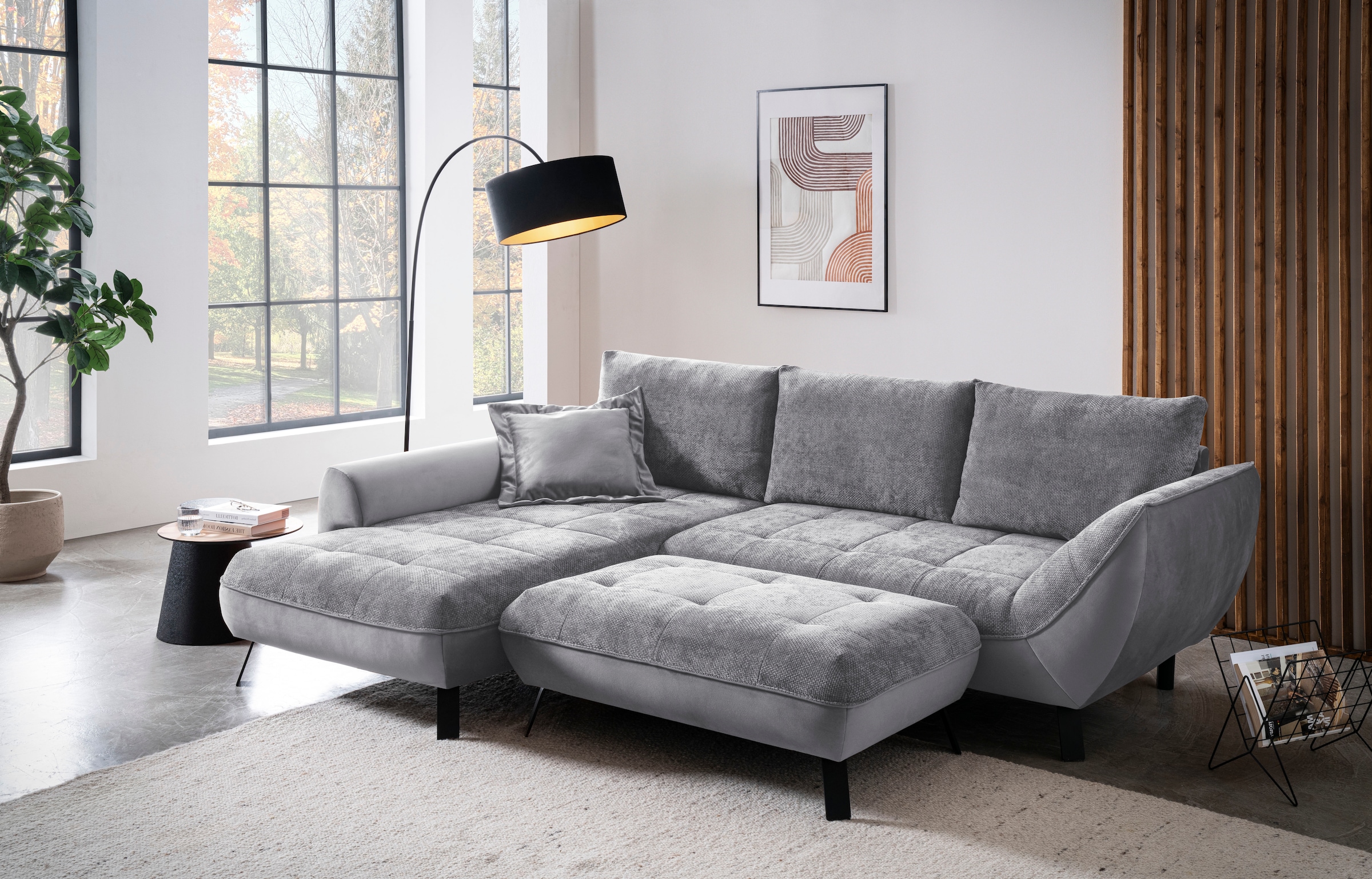 exxpo - sofa fashion Ecksofa "Bellini, Materialmix oder komplett Struktur, günstig online kaufen