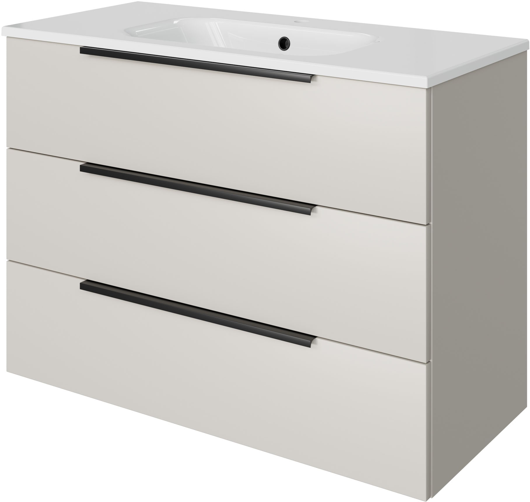 Saphir Badmöbel-Set "Mineralmarmor-Waschtisch mit Waschtischunterschrank" 2 Stk. tlg.
