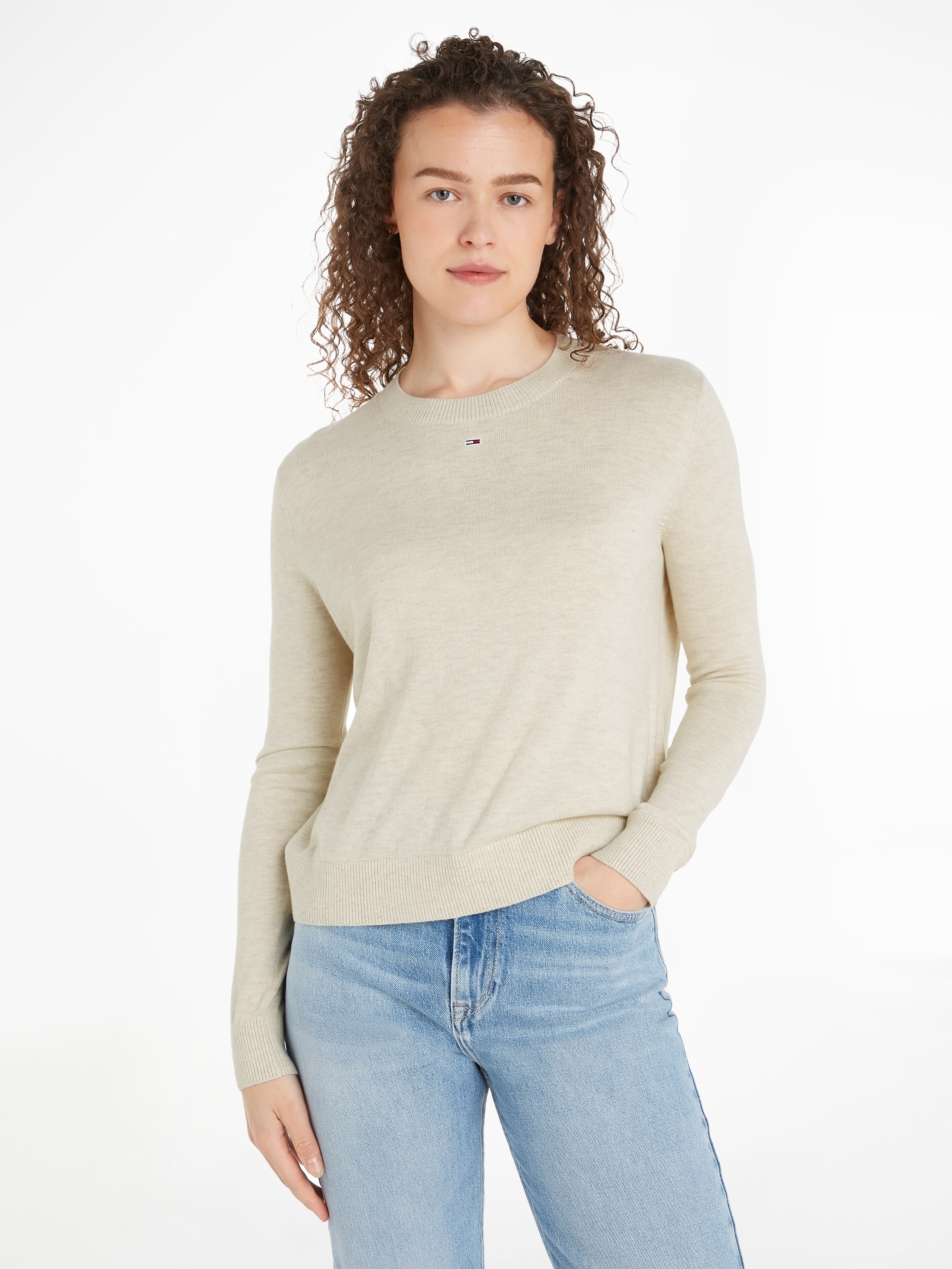 Strickpullover »TJW ESSENTIAL CREW NECK SWEATER«, mit Logostickerei