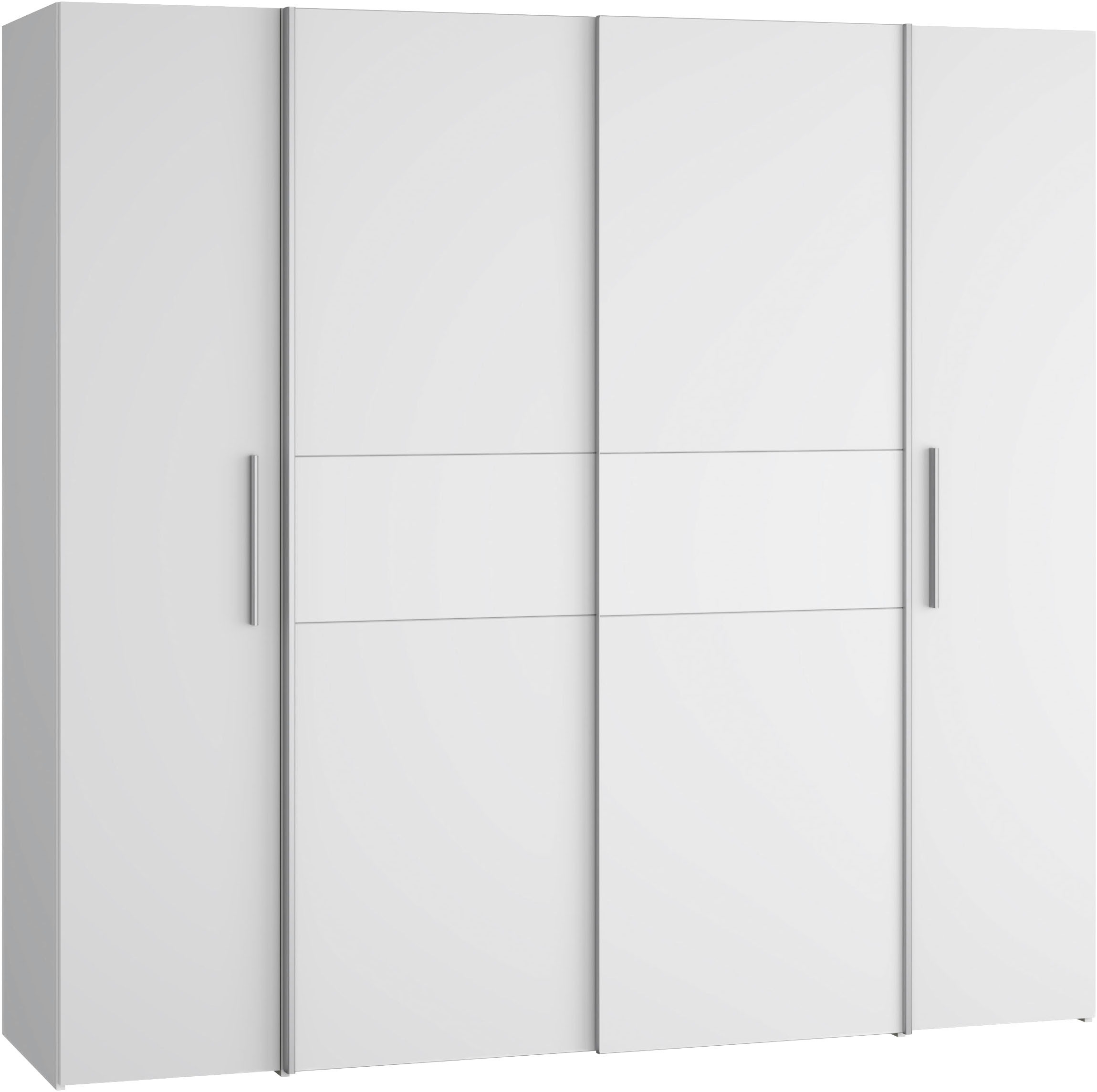 FORTE Kleiderschrank "Kalixtus, Made in Europe" B/H/T ca. 200x190x60 cm, 2 Schiebetüren, 2 Drehtüren, 8 Einlegeböden, Kombination aus Dreh- und Schwebetüren, mehrere Farben