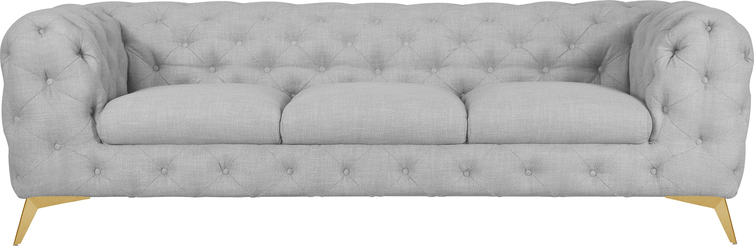 Leonique Chesterfield-Sofa "Glynis", aufwändige Knopfheftung, moderne Chesterfield Optik, Fußfarbe wählbar