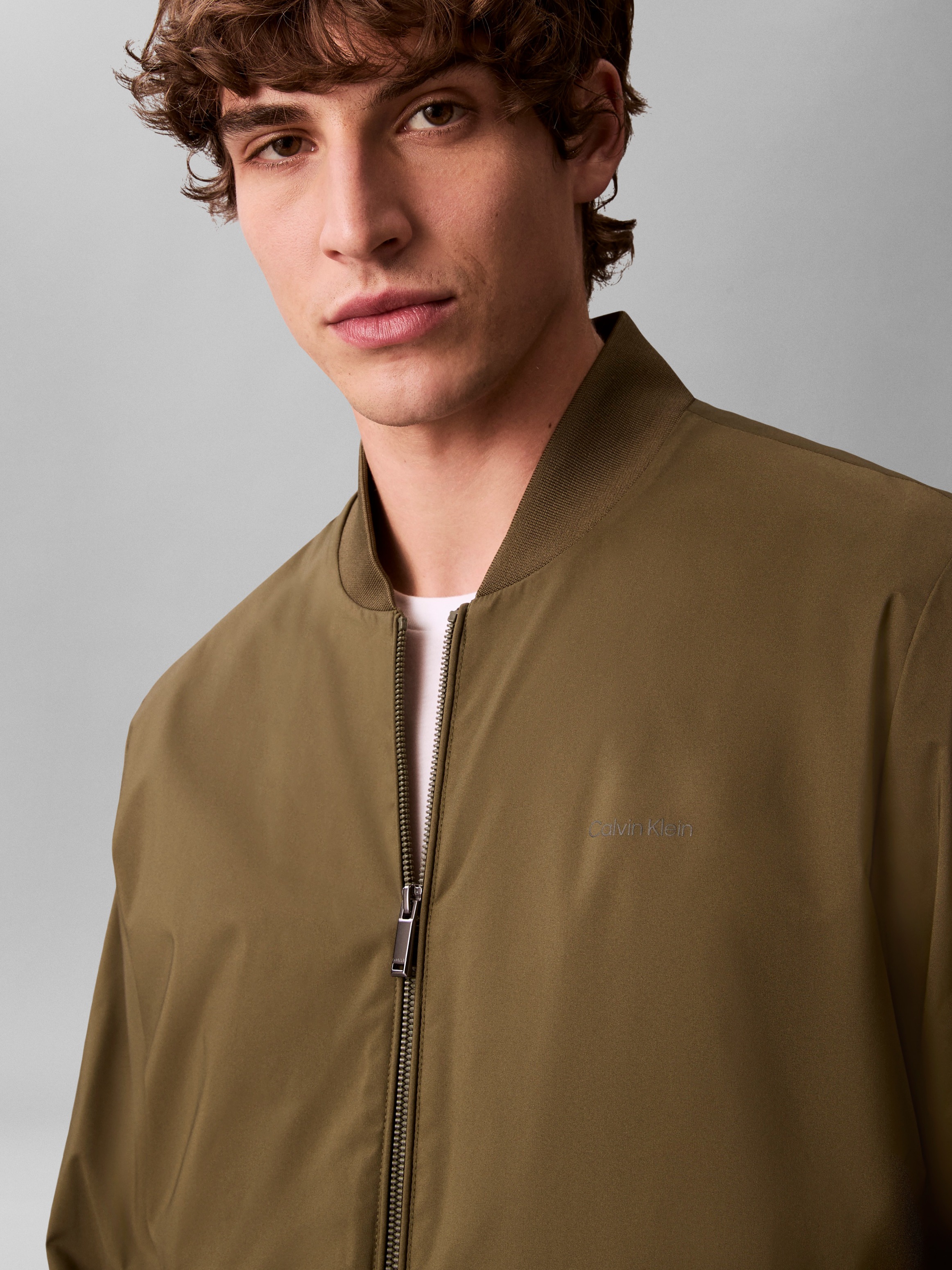 Calvin Klein Matte Bomber Jacket Men Fatigue XL 3