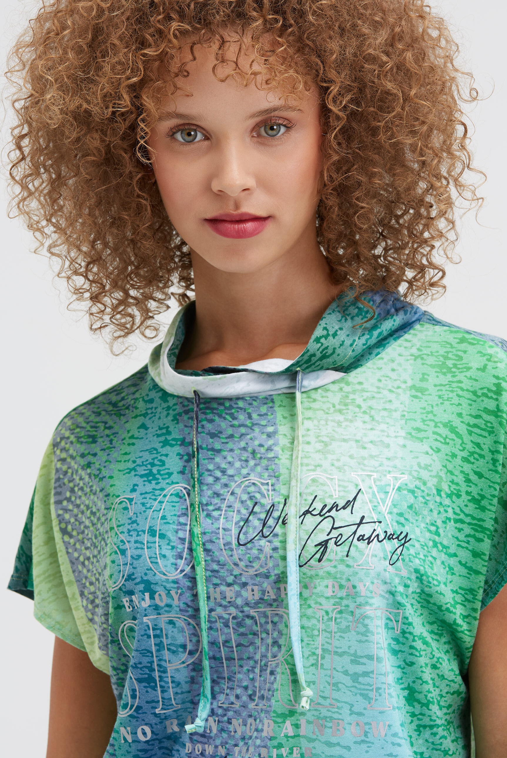 SOCCX Rundhalsshirt mit Gummizug im Saum