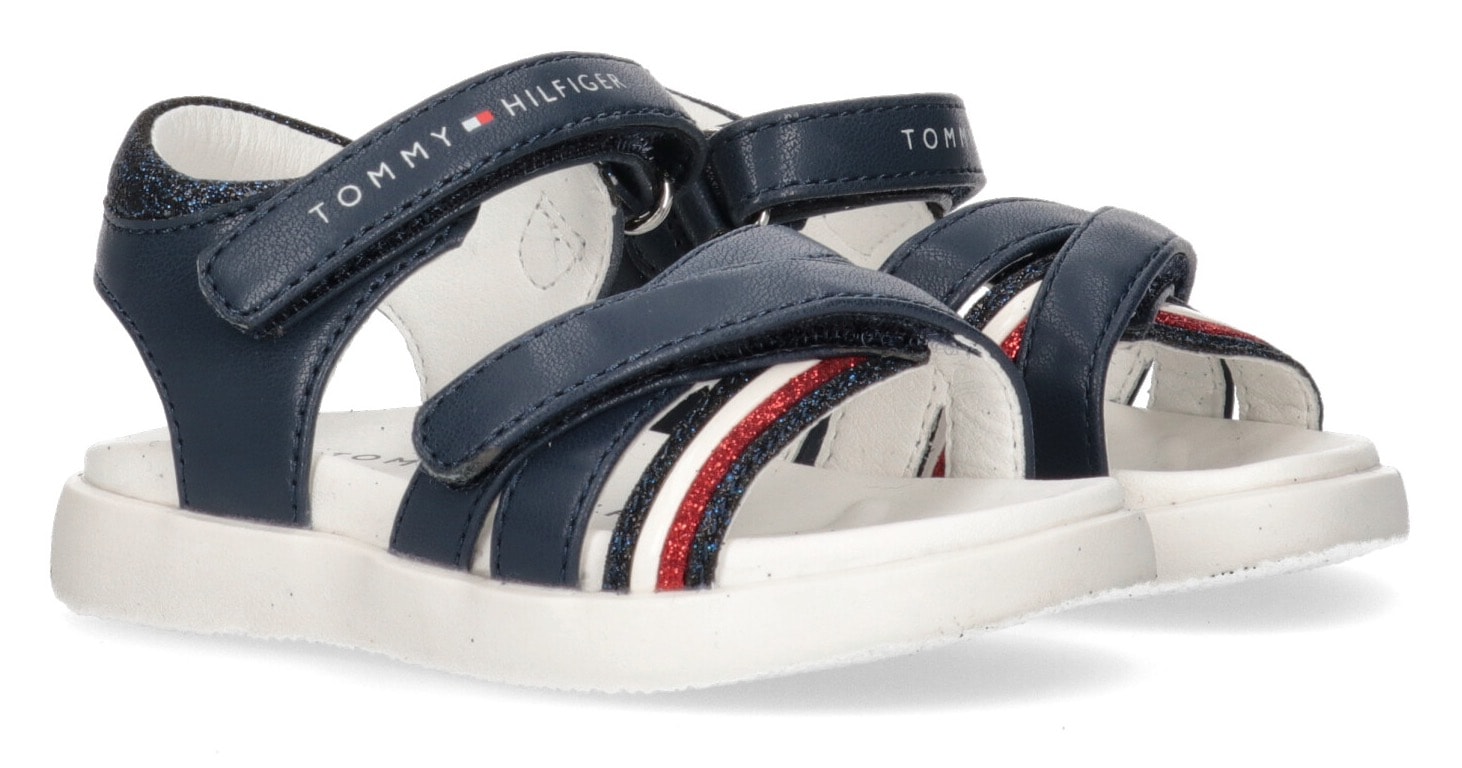 Tommy Hilfiger Sandale »STRIPES VELCRO SANDAL«, Sommerschuh, Klettschuh, Sandalette, mit Klettverschlüssen